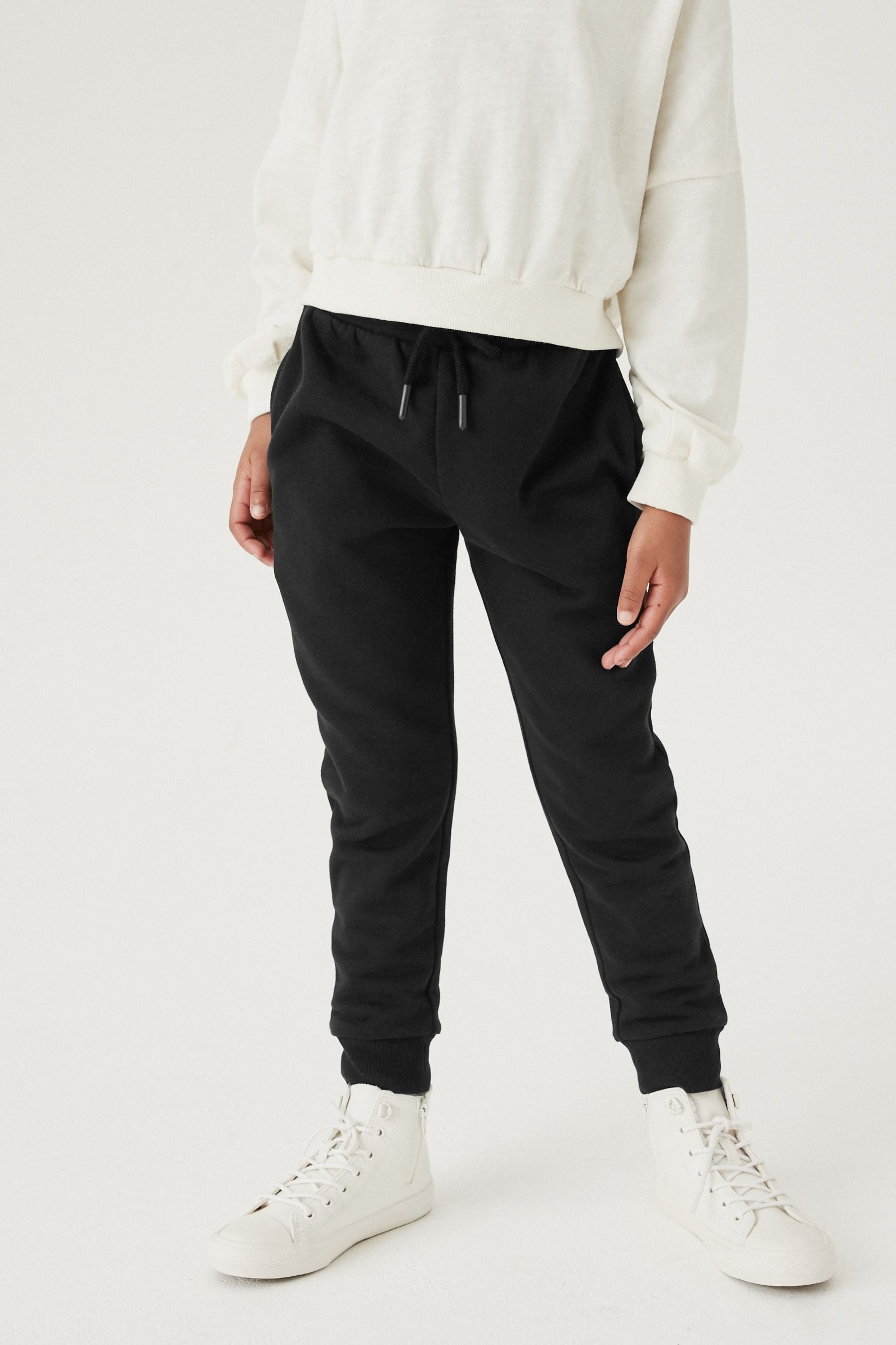 Black Fleece Lined Joggers (3-16yrs)