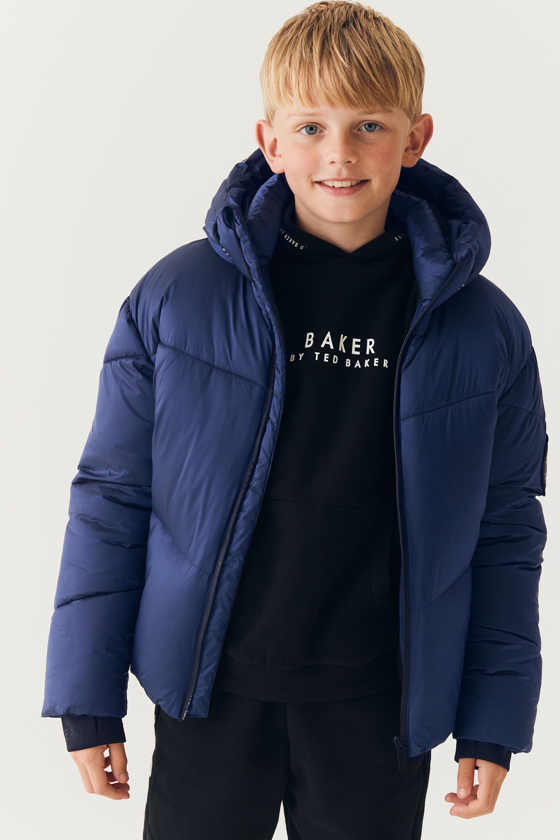 Blue Baker by Ted Baker Shower Resistant Metalic Padded Coat