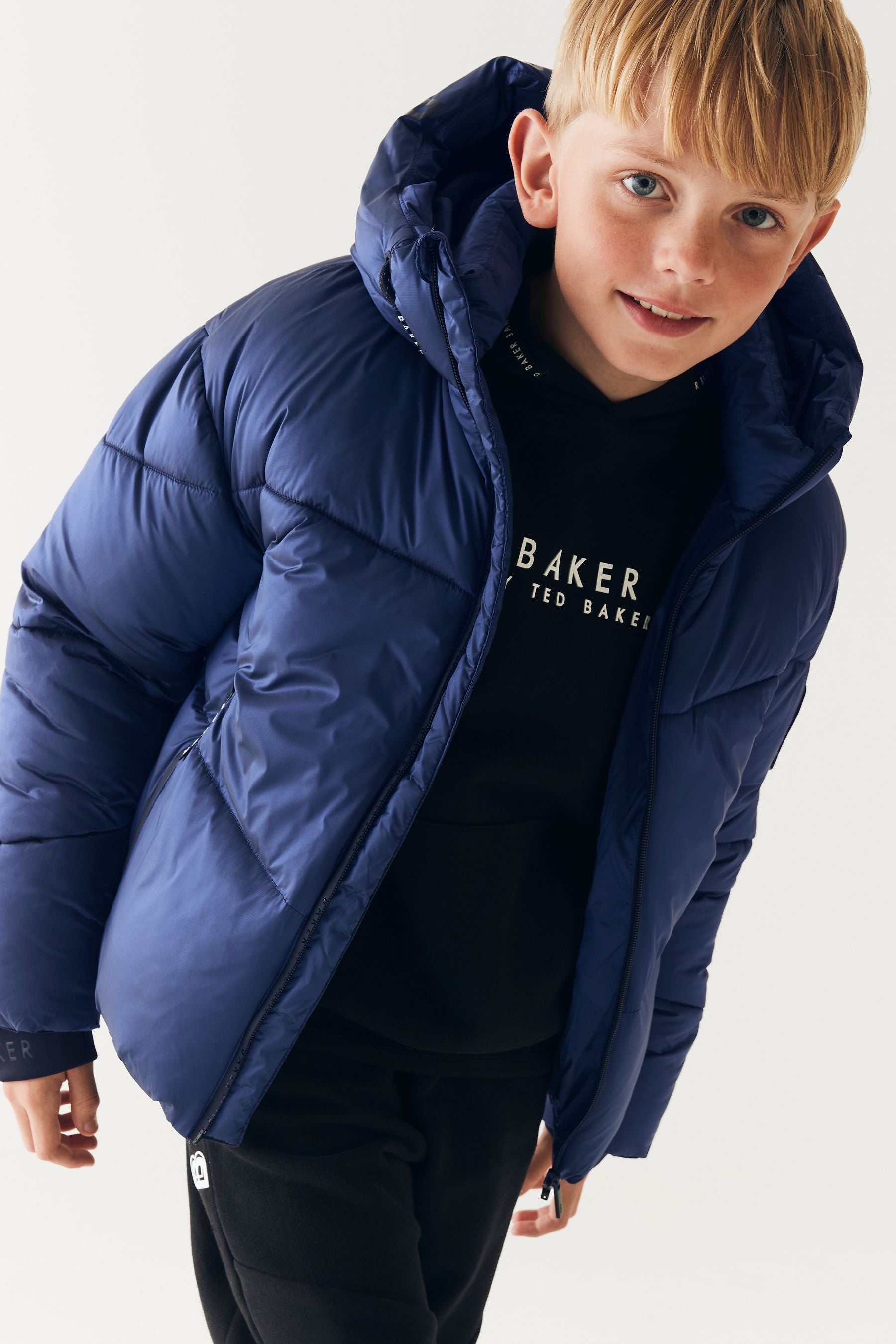 Blue Baker by Ted Baker Shower Resistant Metalic Padded Coat