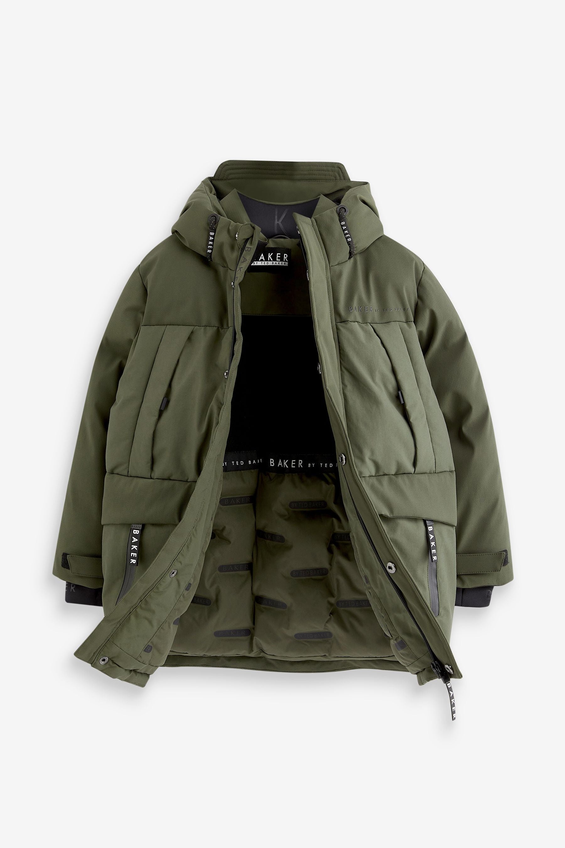 Baker by Ted Baker Khaki Green Shower Resistant Parka Coat