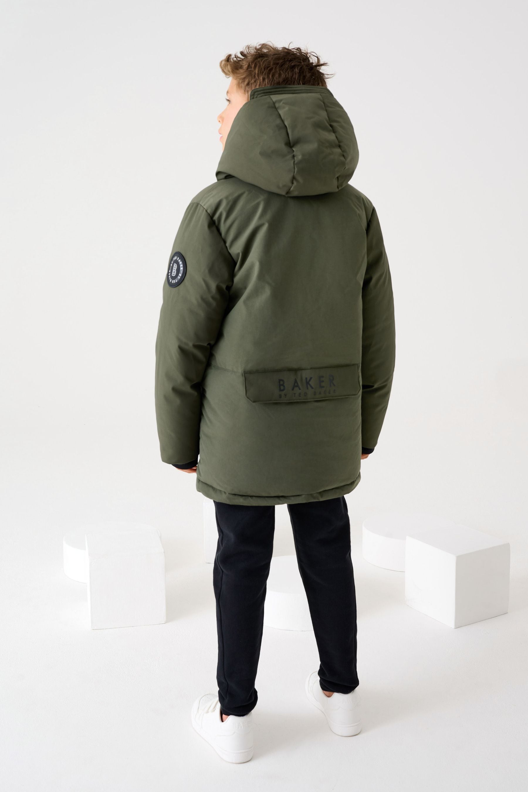 Baker by Ted Baker Khaki Green Shower Resistant Parka Coat