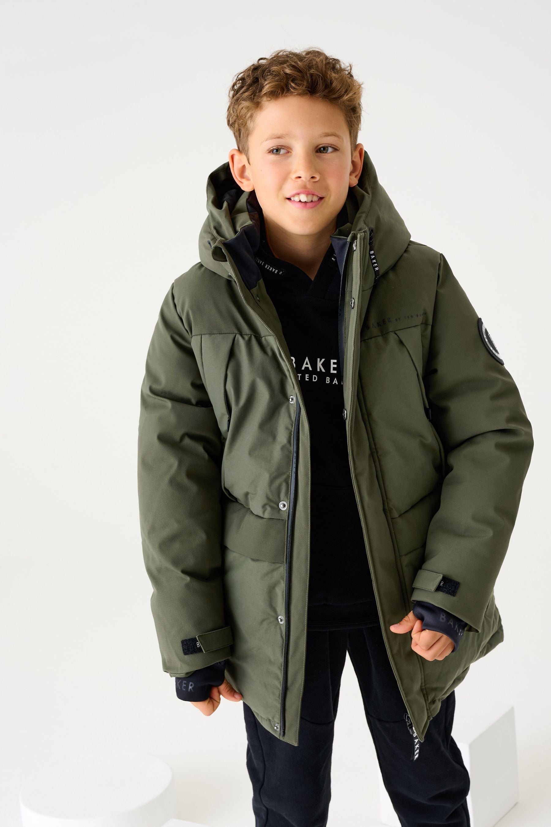 Baker by Ted Baker Khaki Green Shower Resistant Parka Coat