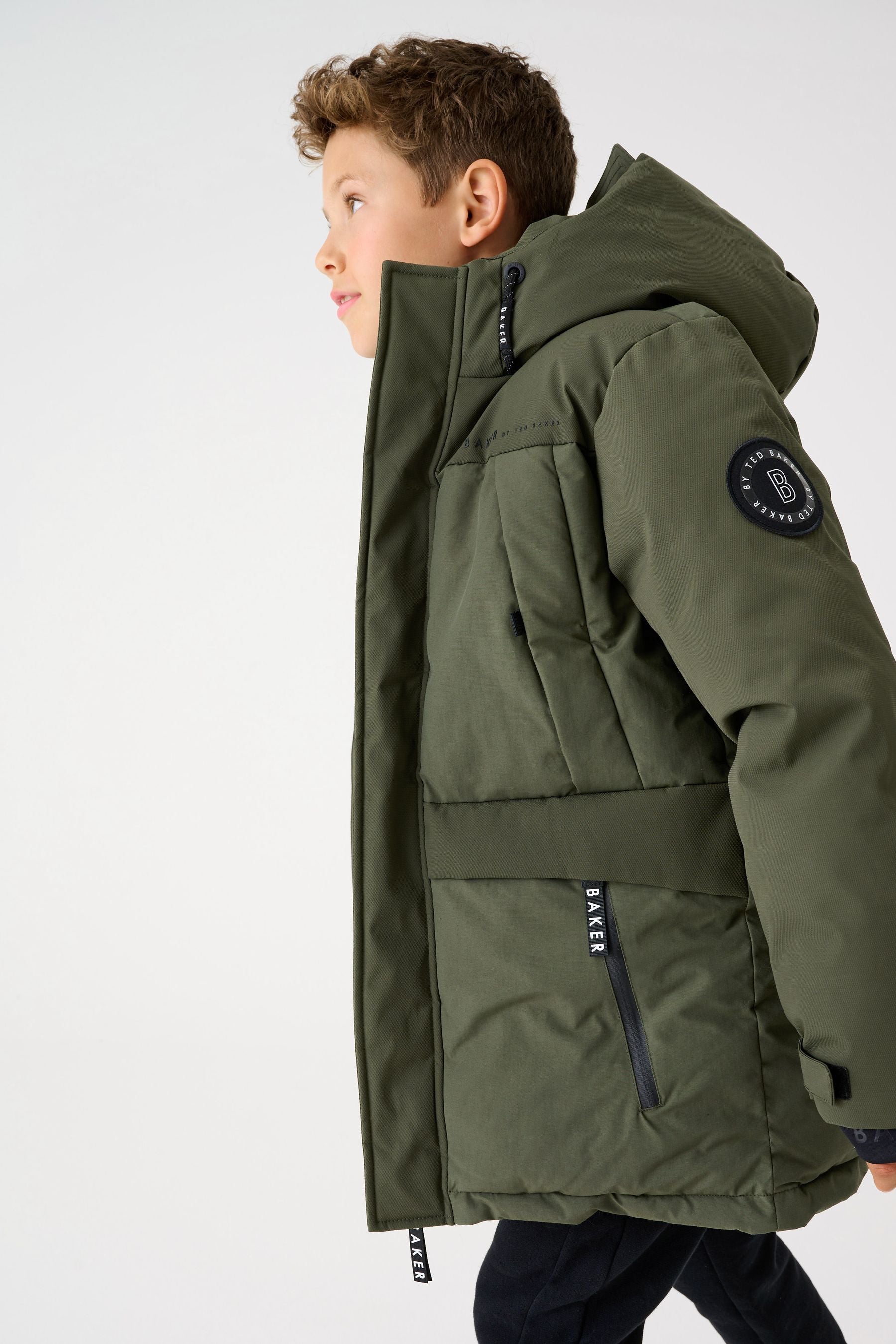 Baker by Ted Baker Khaki Green Shower Resistant Parka Coat