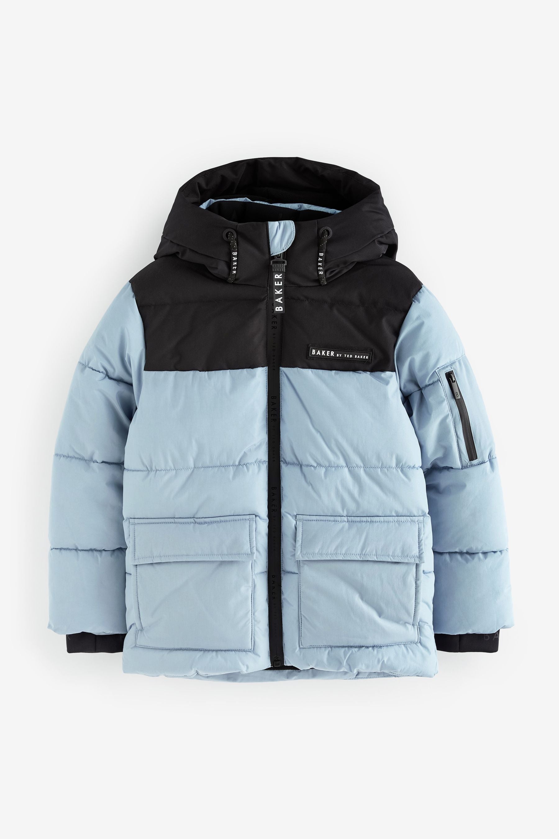 Duck Egg Blue Baker by Ted Baker Shower Resistant Colourblock Padded Coat