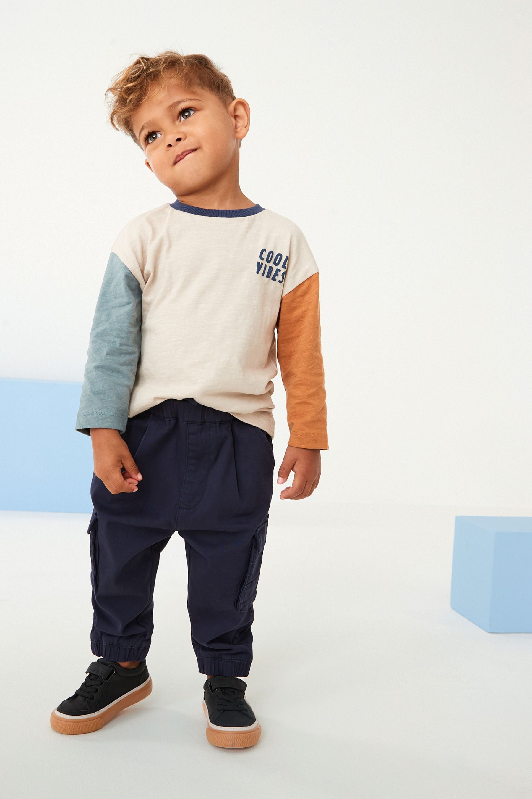 Navy Blue Cargo Trousers (3mths-7yrs)