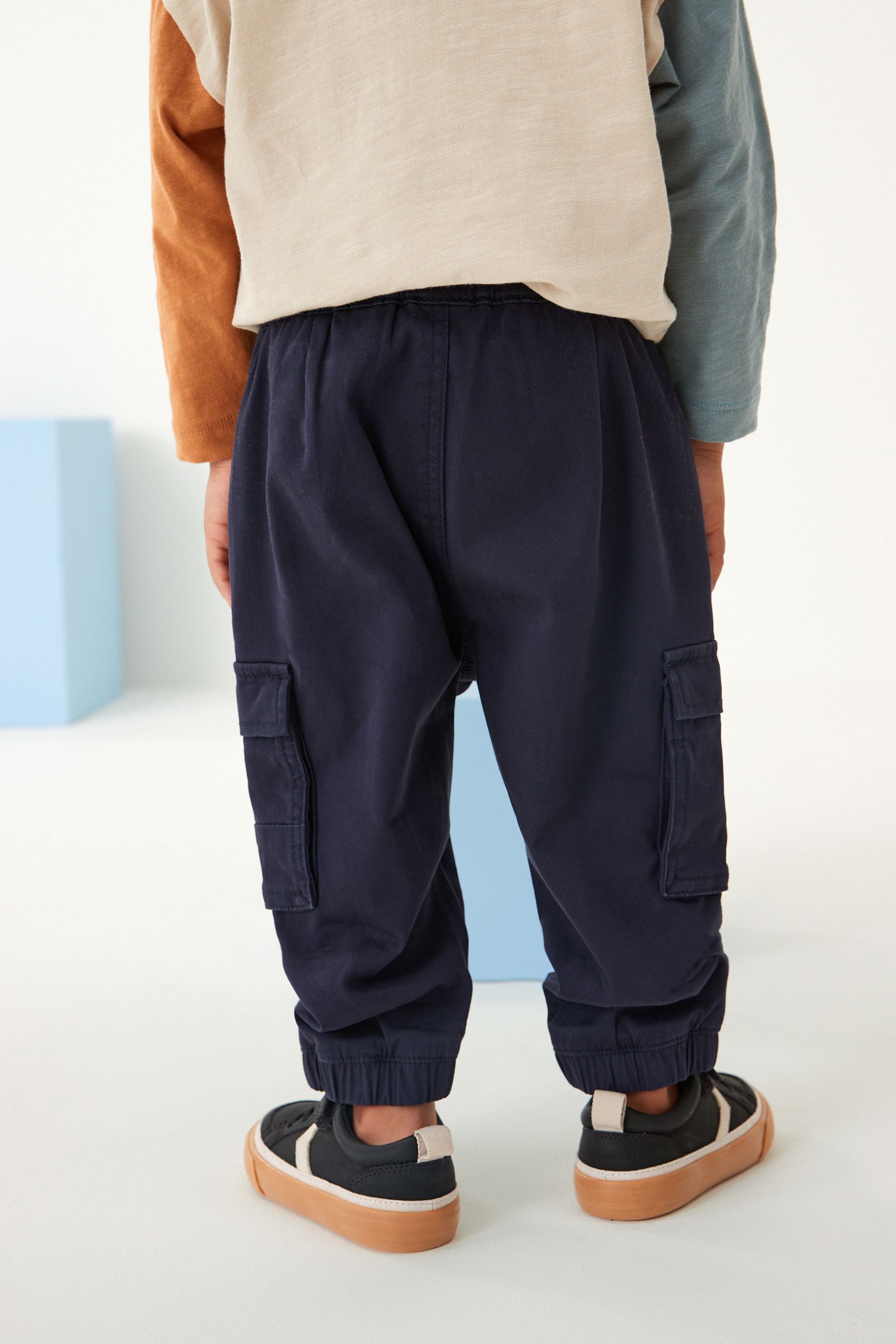 Navy Blue Cargo Trousers (3mths-7yrs)