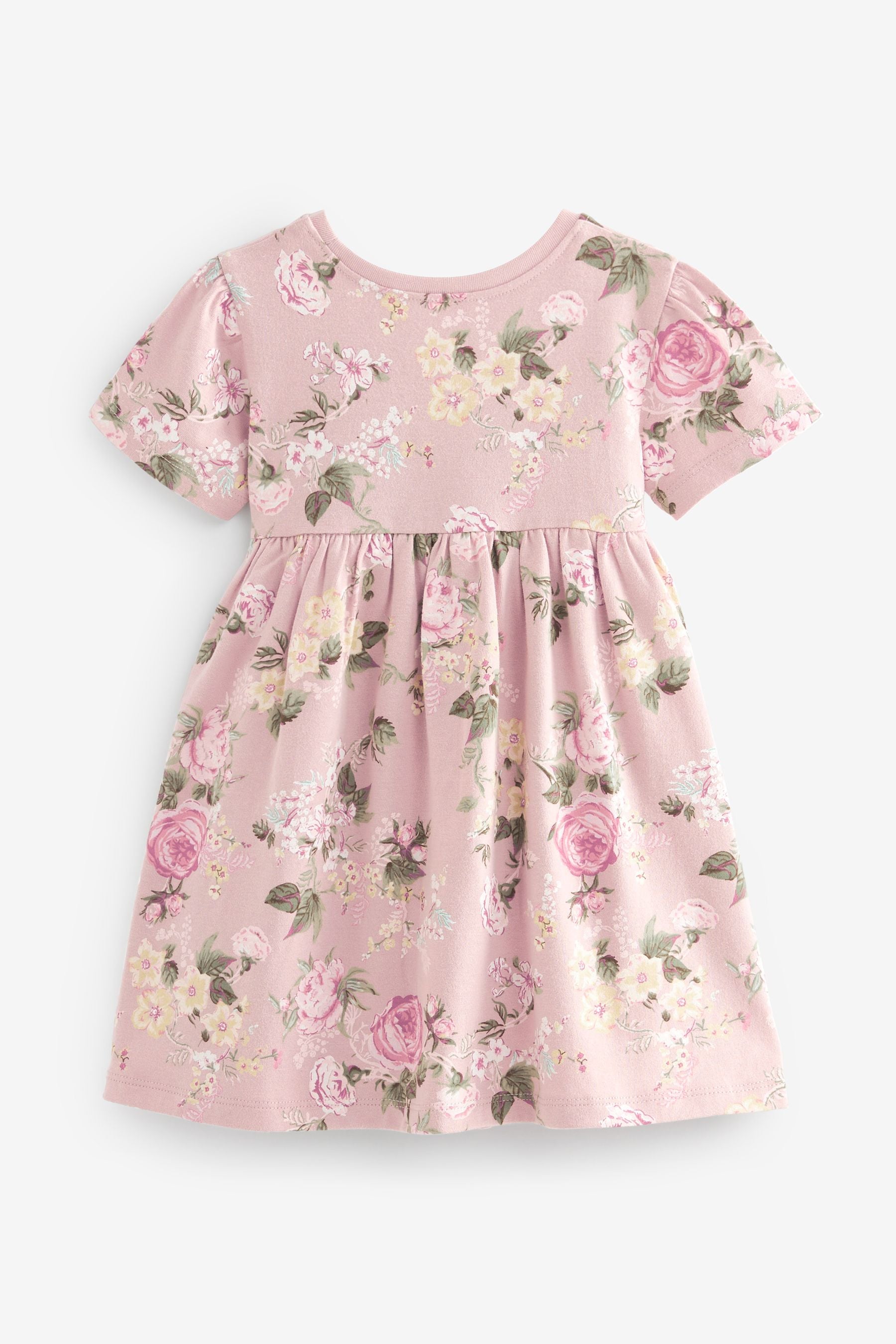 Rose Pink Short Sleeve Cotton Jersey Dress (3mths-7yrs)