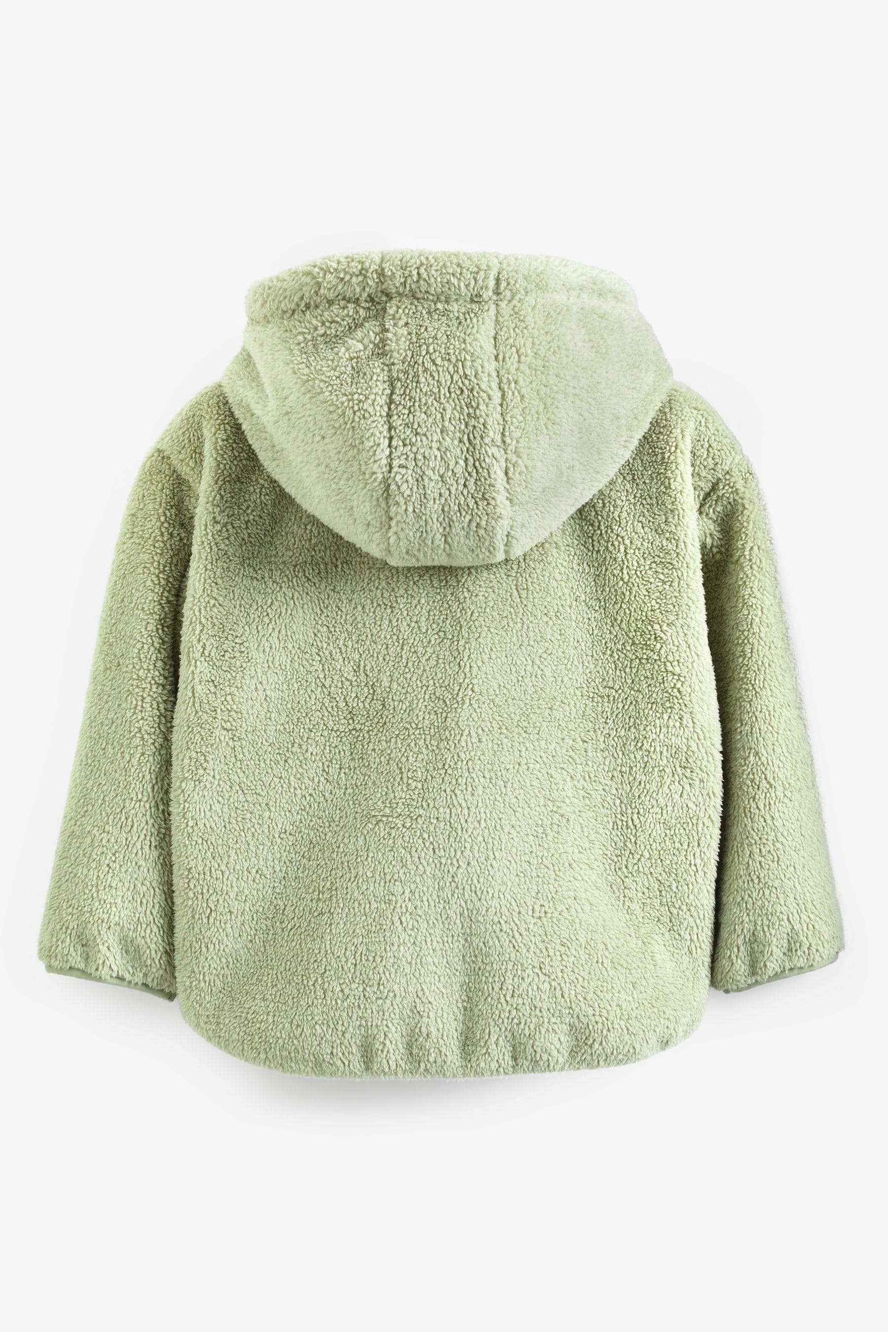 Green Pocket Teddy Borg Fleece Jacket Zip Hoodie (3-16yrs)