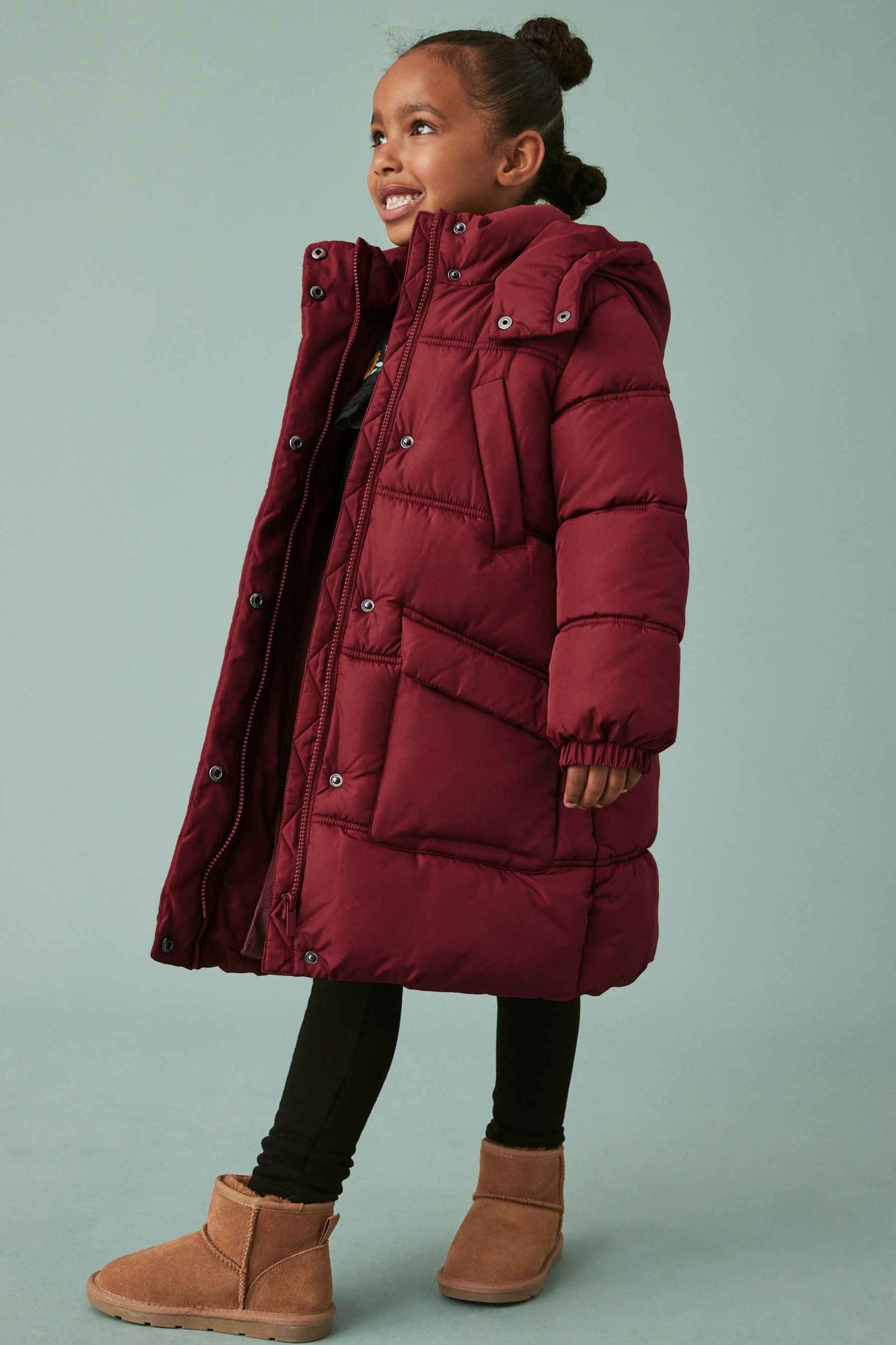 Red Shower Resistant Double Stitch Padded Coat (3-16yrs)