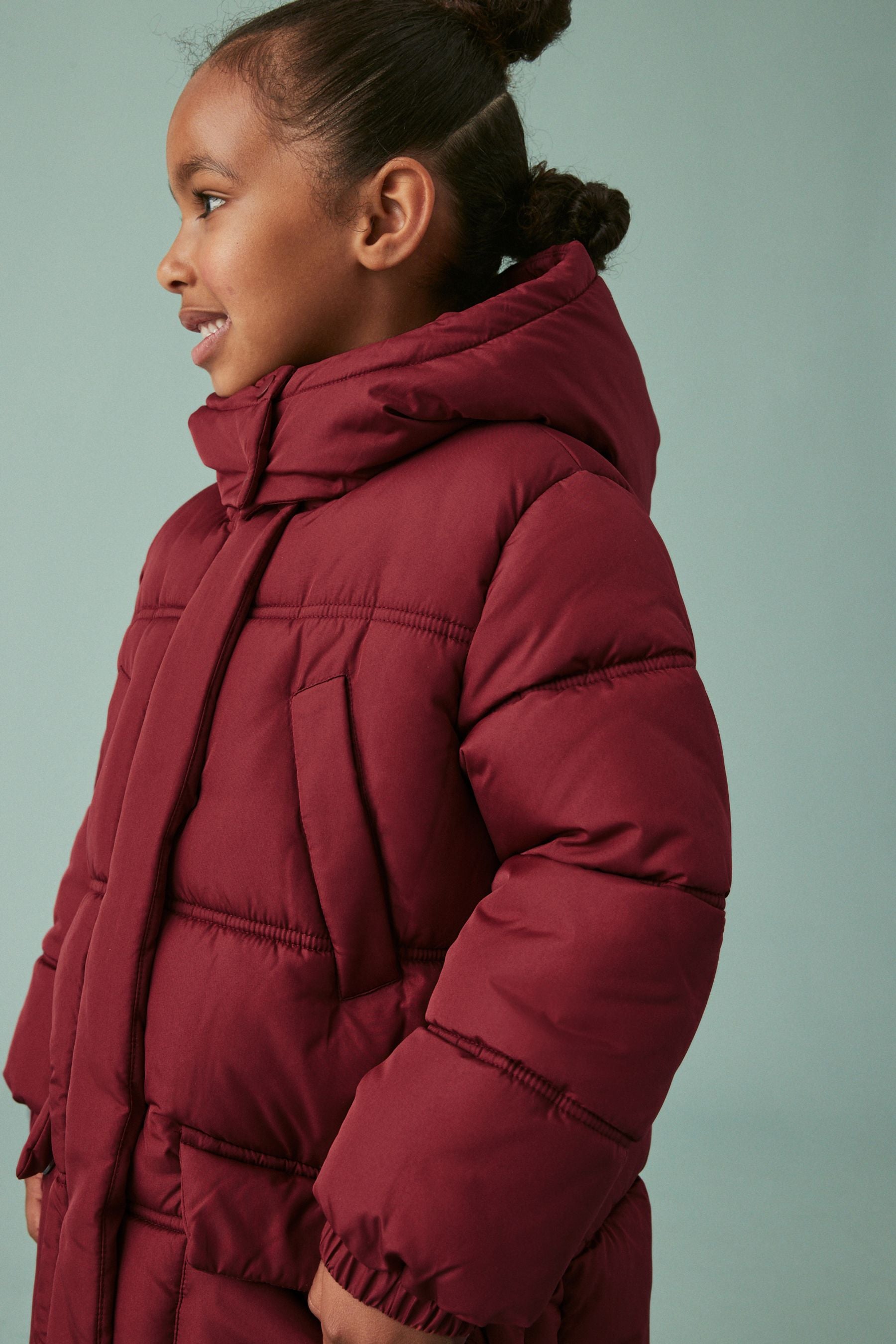 Red Shower Resistant Double Stitch Padded Coat (3-16yrs)