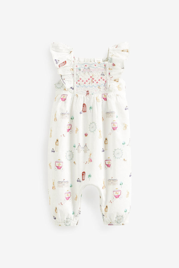 Cream Baby London Print Baby Jumpsuit (0mths-2yrs)