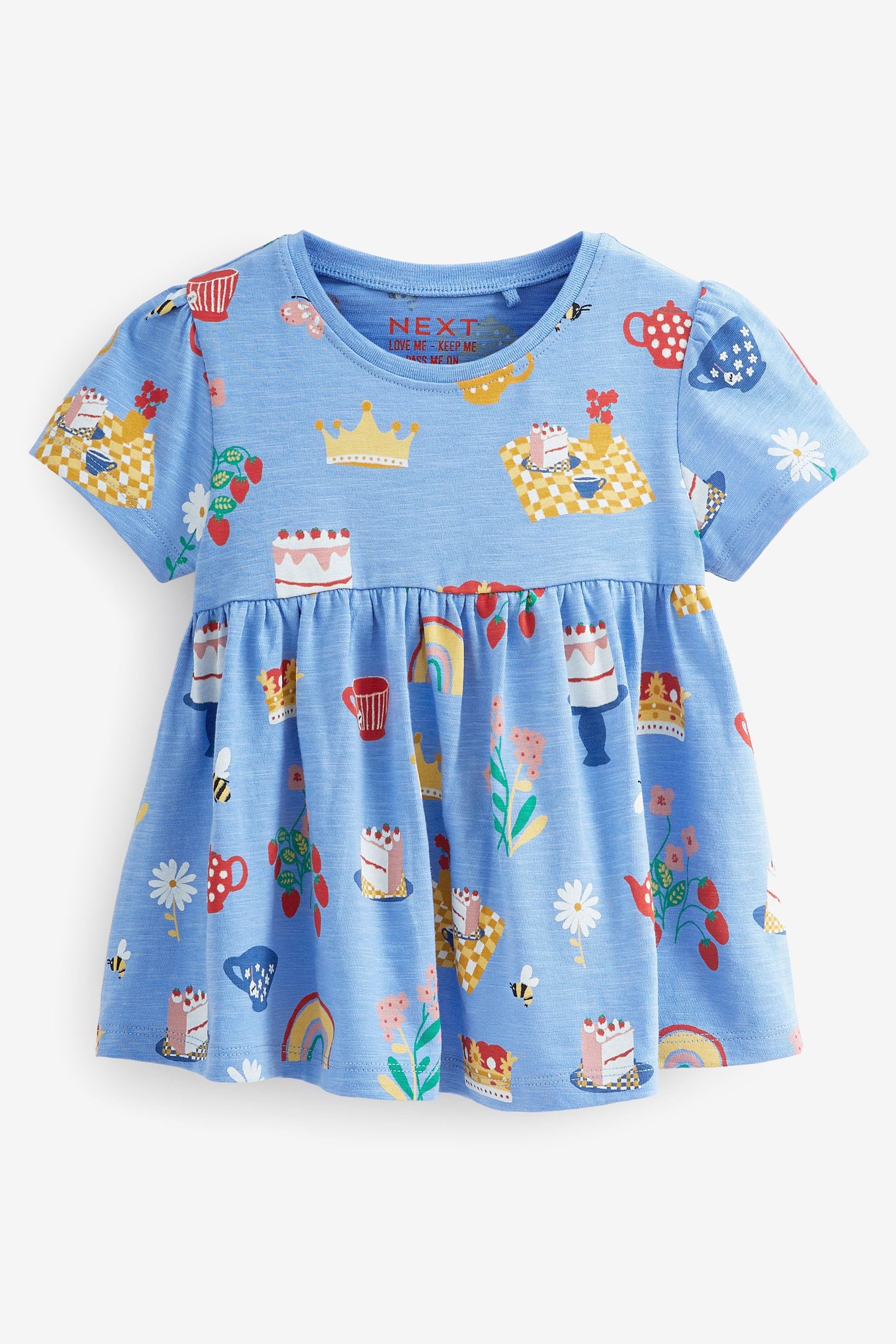 Blue Coronation Cotton T-Shirt (3mths-7yrs)