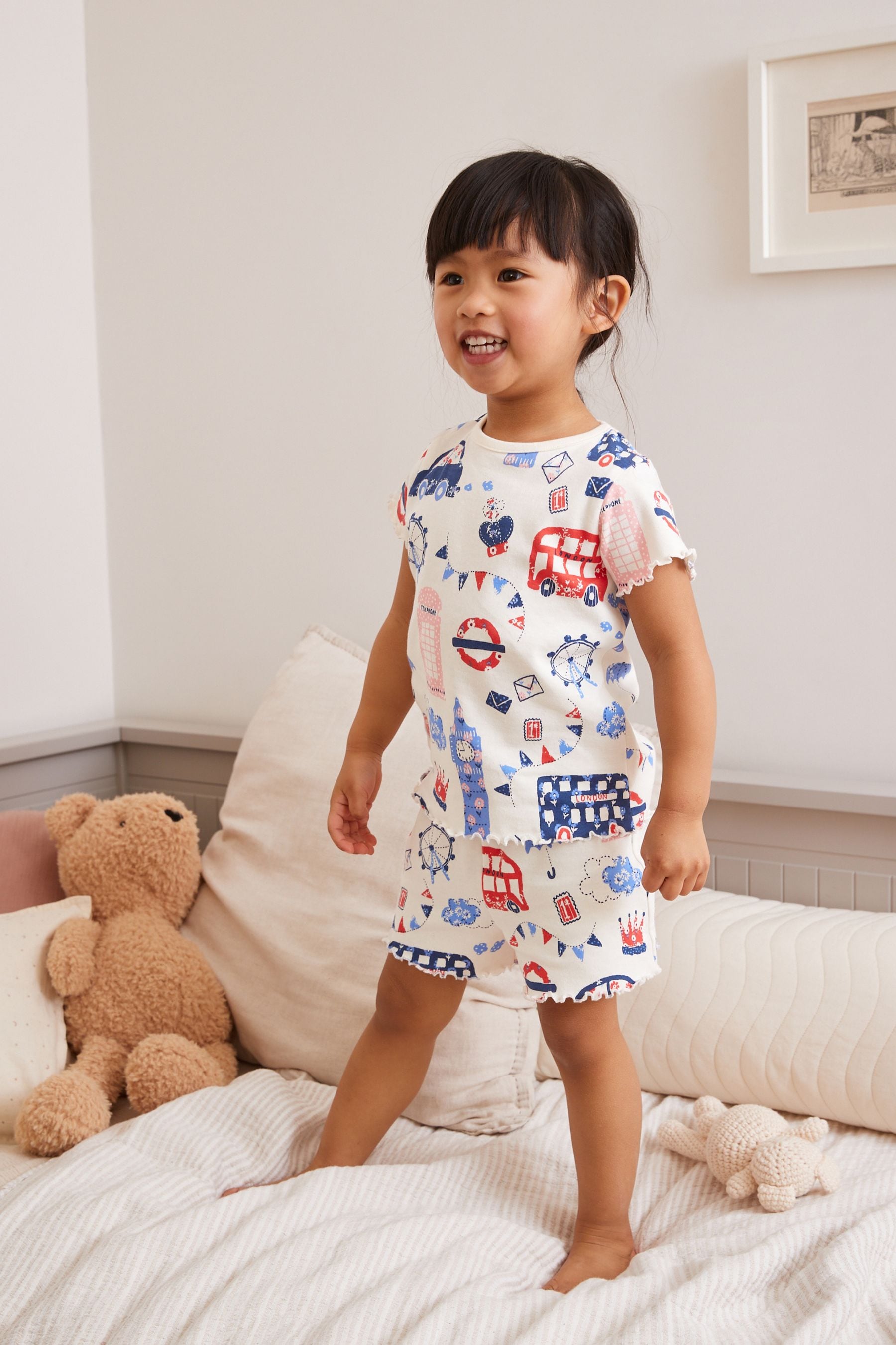 Red/Navy/White London Short Pyjamas 1 Packs (9mths-12yrs)