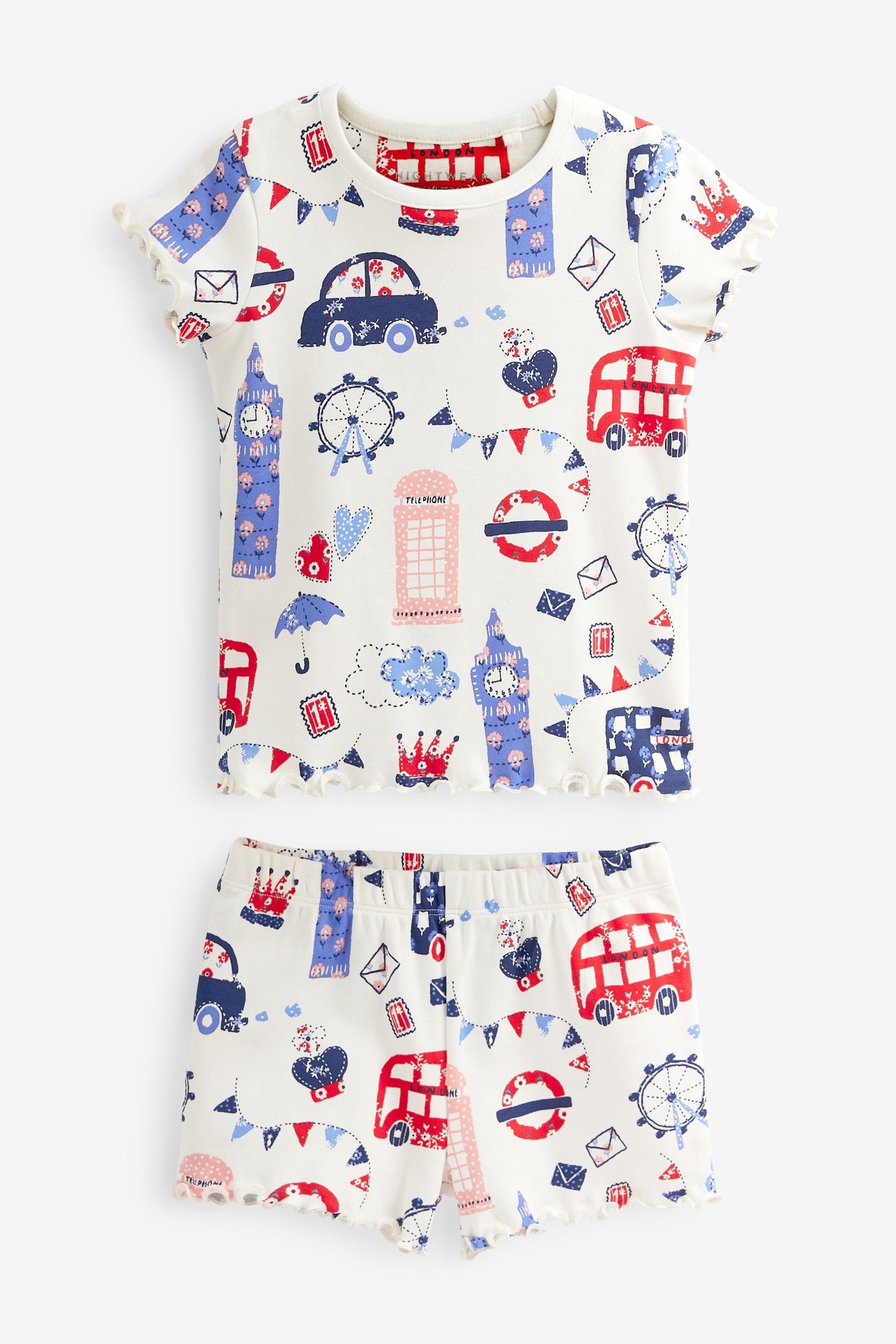 Red/Navy/White London Short Pyjamas 1 Packs (9mths-12yrs)