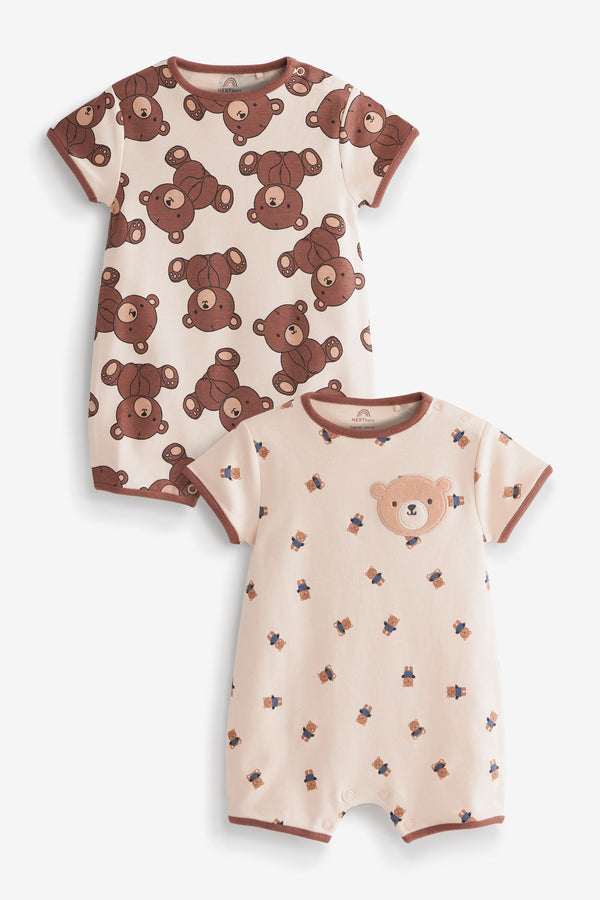 Brown Bear Baby Rompers 2 Pack