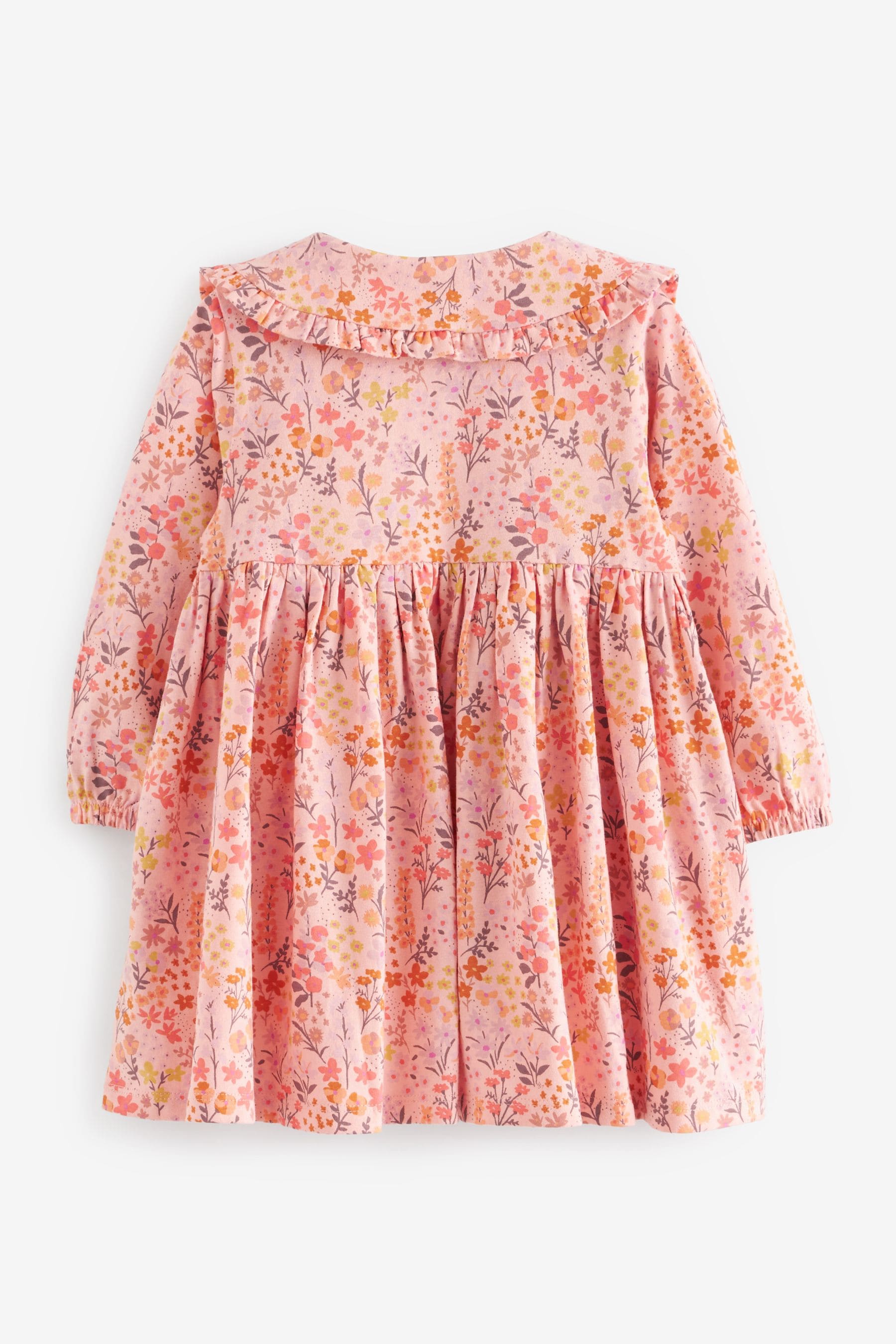 Pink Floral Long Sleeve Tea Dress (3mths-7yrs)