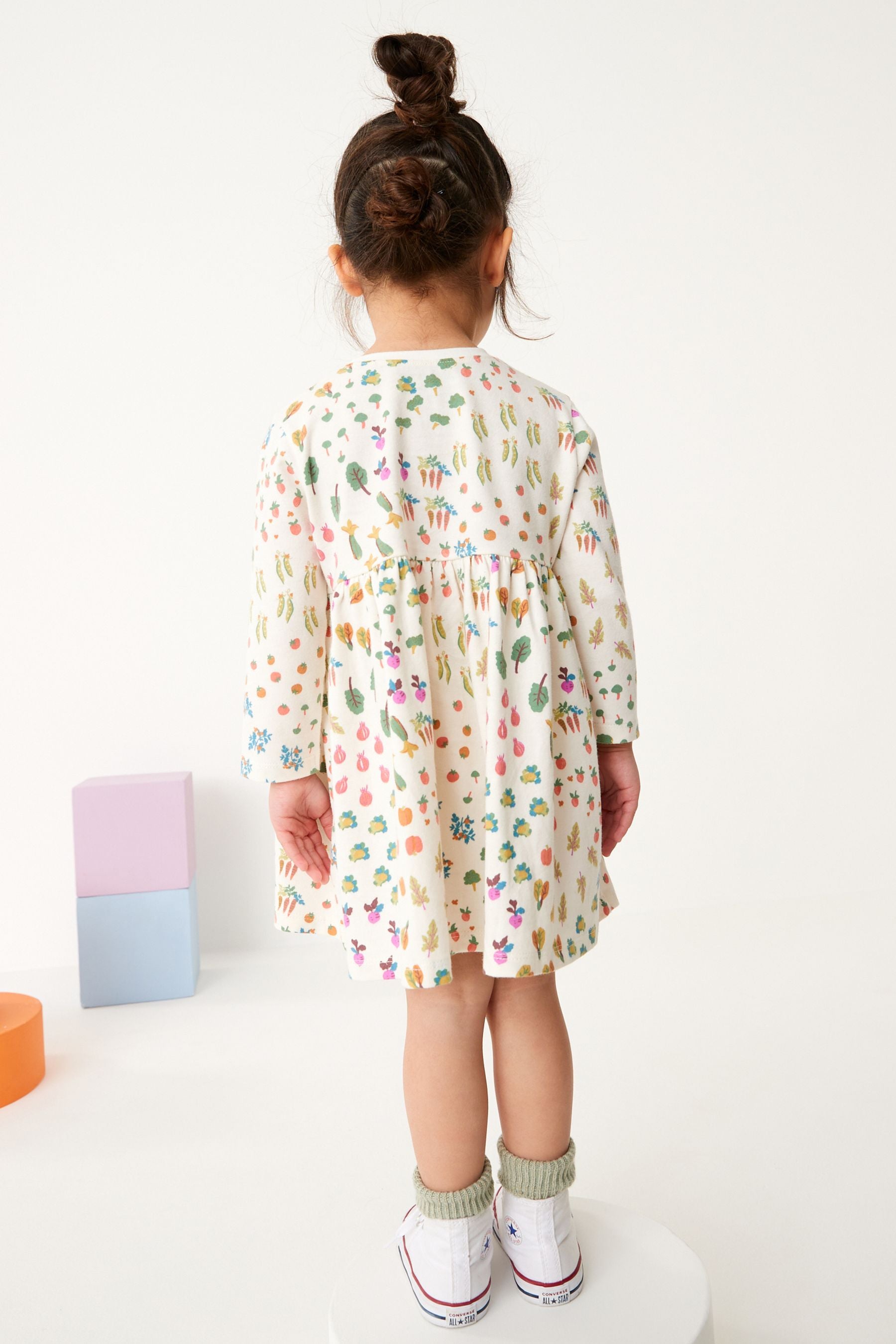 Green Garden Long Sleeve Appliquééé Jersey Dress (3mths-7yrs)