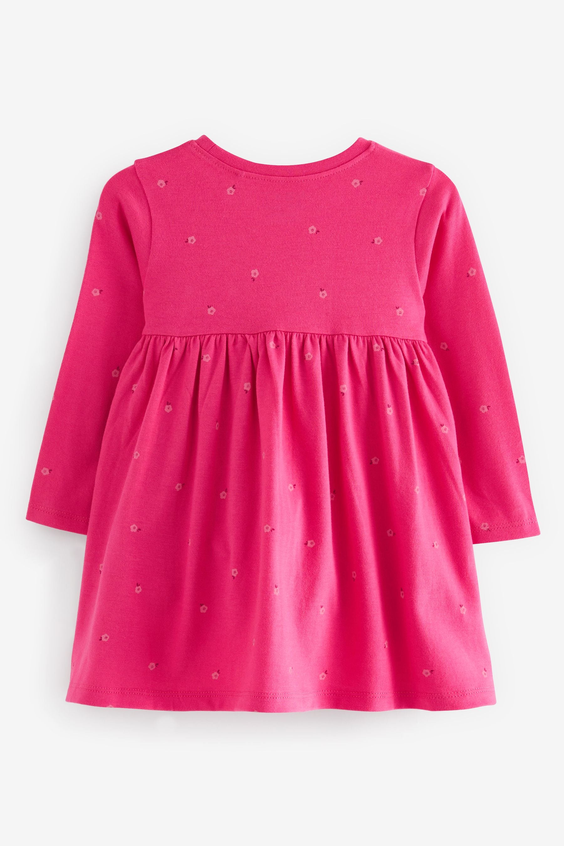 Pink Unicorn Long Sleeve Appliquééé Jersey Dress (3mths-7yrs)