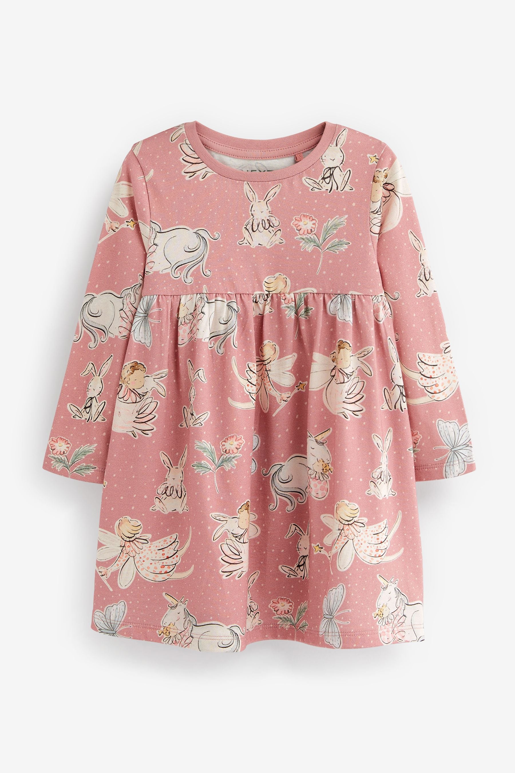 Pink Fairy Long Sleeve Jersey Dress (3mths-7yrs)