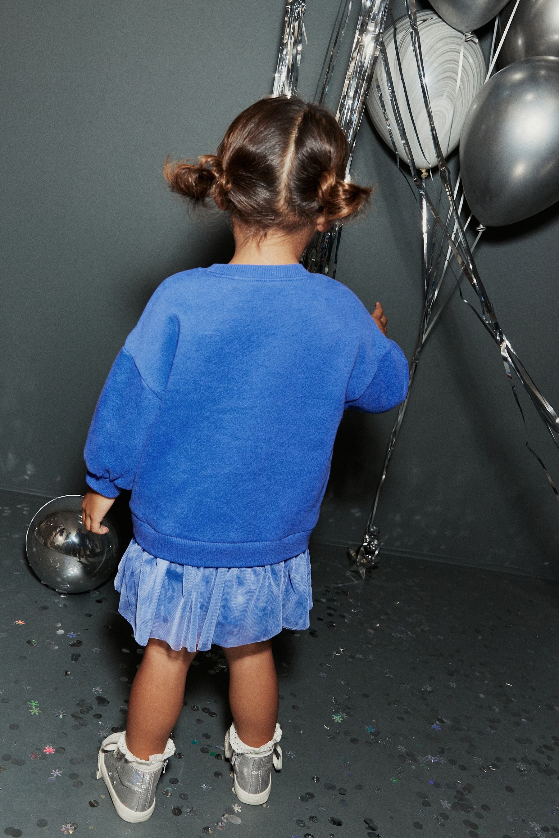 Blue 2-In-1 Sequin Sweatshirt Party Dress (3mths-7yrs)