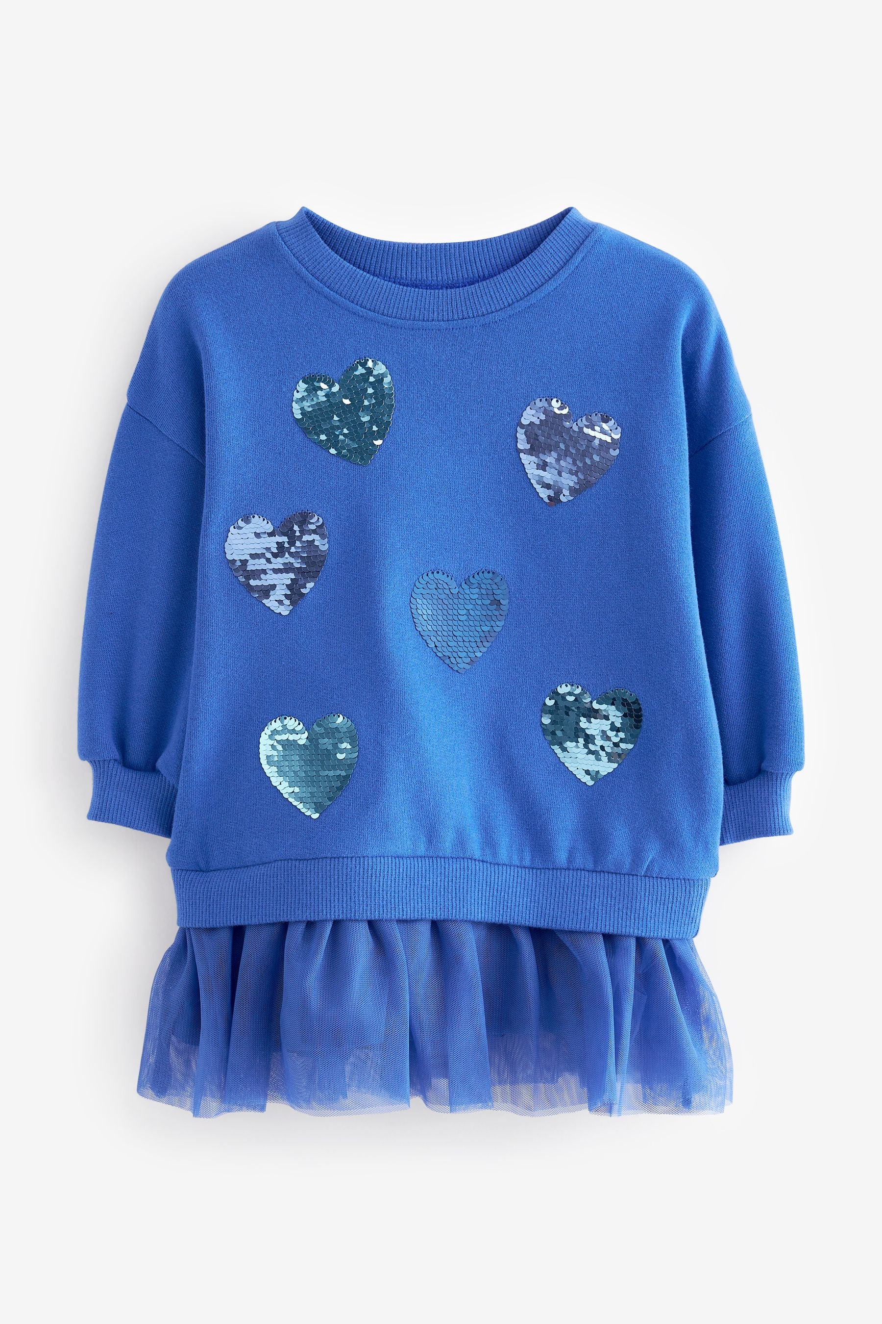 Blue 2-In-1 Sequin Sweatshirt Party Dress (3mths-7yrs)