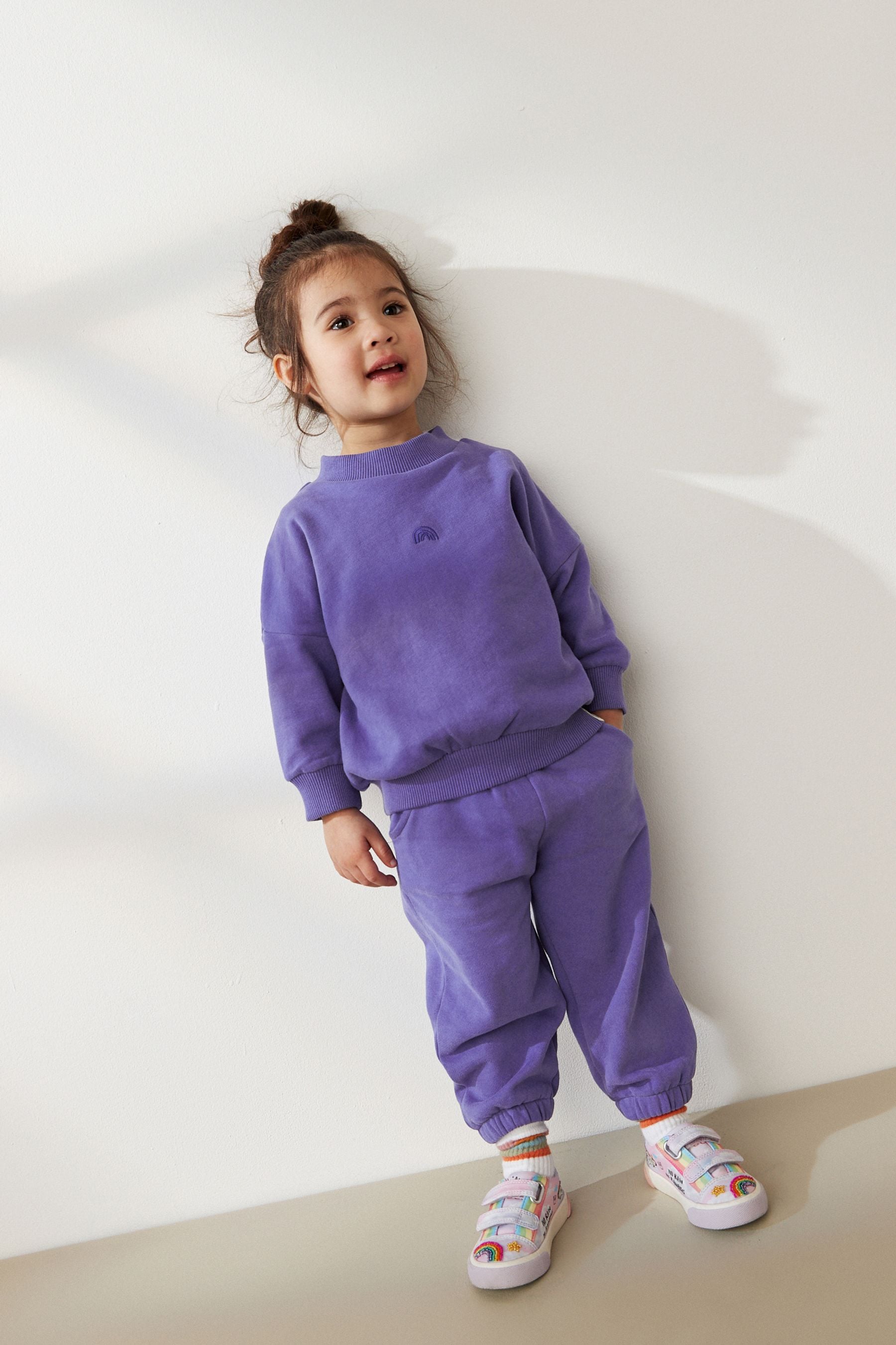 Bright Purple Sweat Top and Jogger Set (3mths-7yrs)