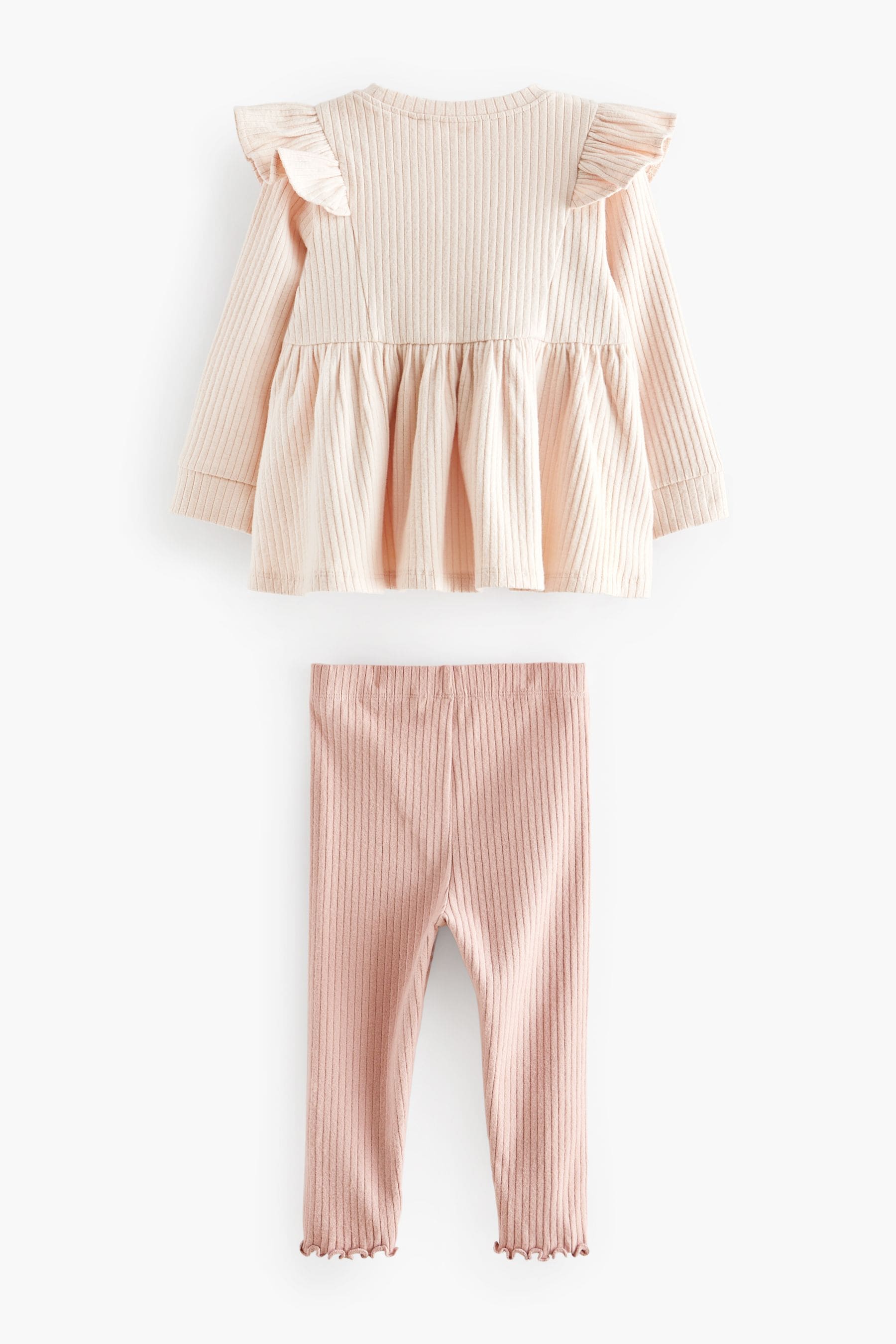 Pink Frill Ribbed Leggings Set (3mths-7yrs)