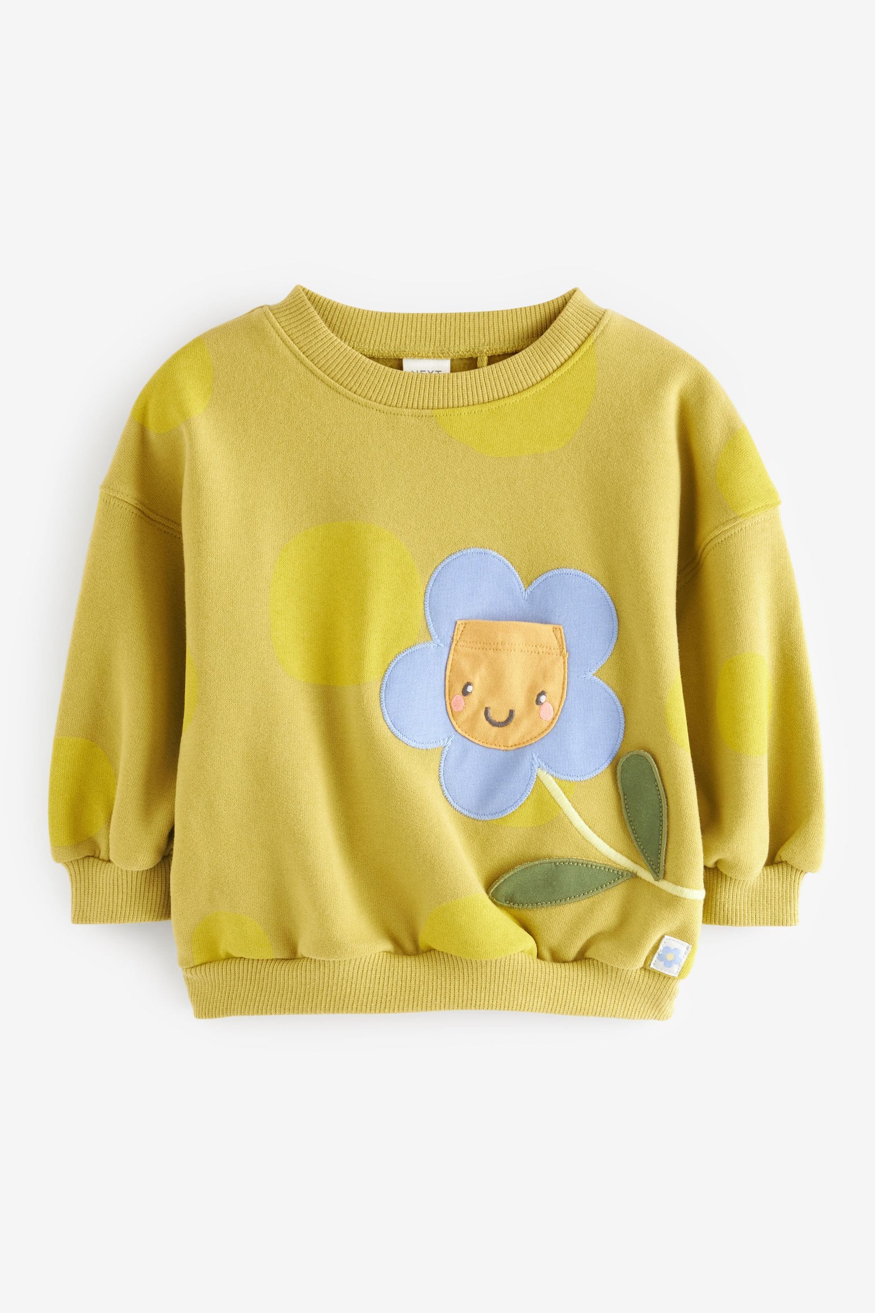 Green Flower Sweatshirt (3mths-7yrs)