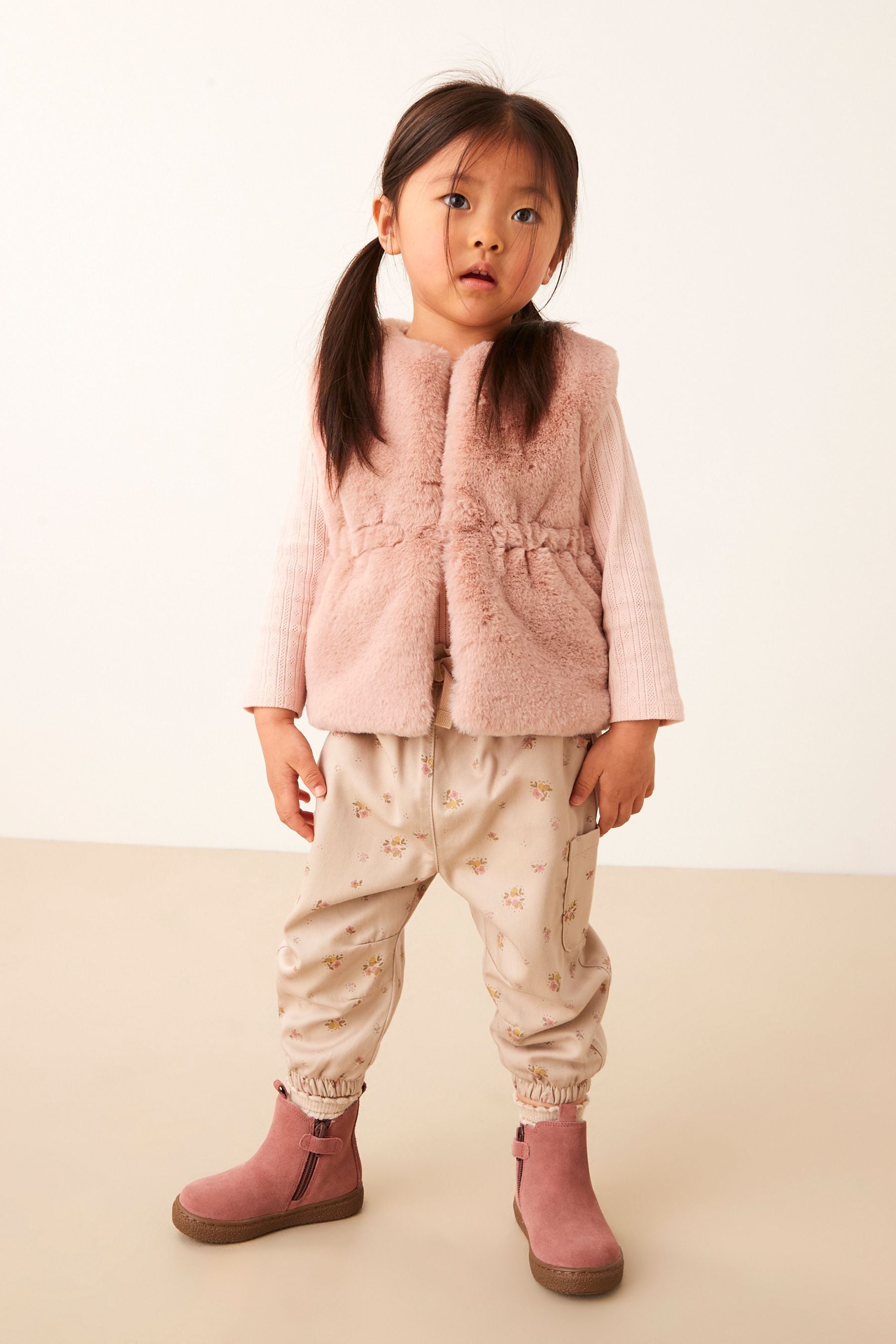 Pink Faux Fur Gilet (3mths-7yrs)