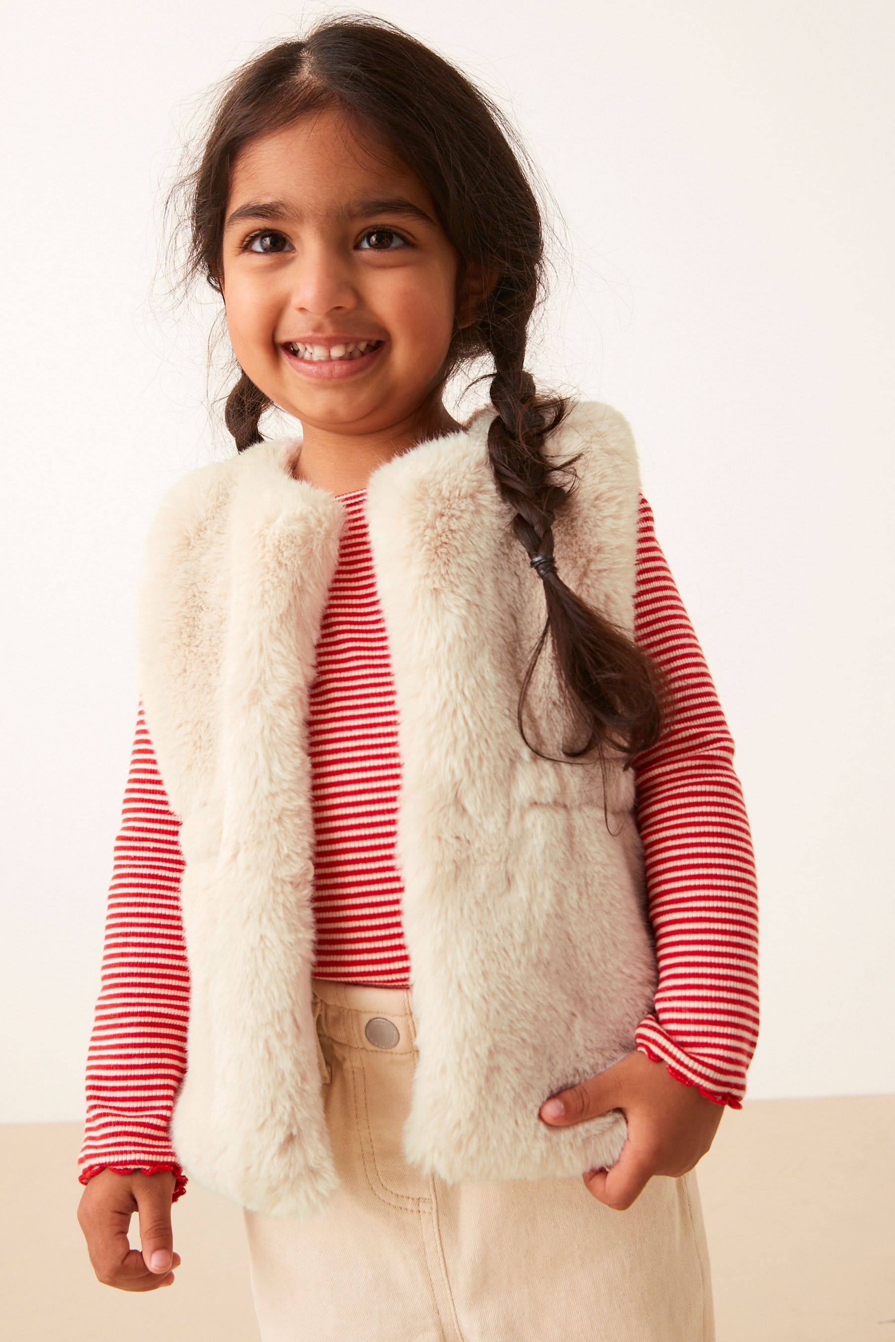 Cream Faux Fur Gilet (3mths-7yrs)