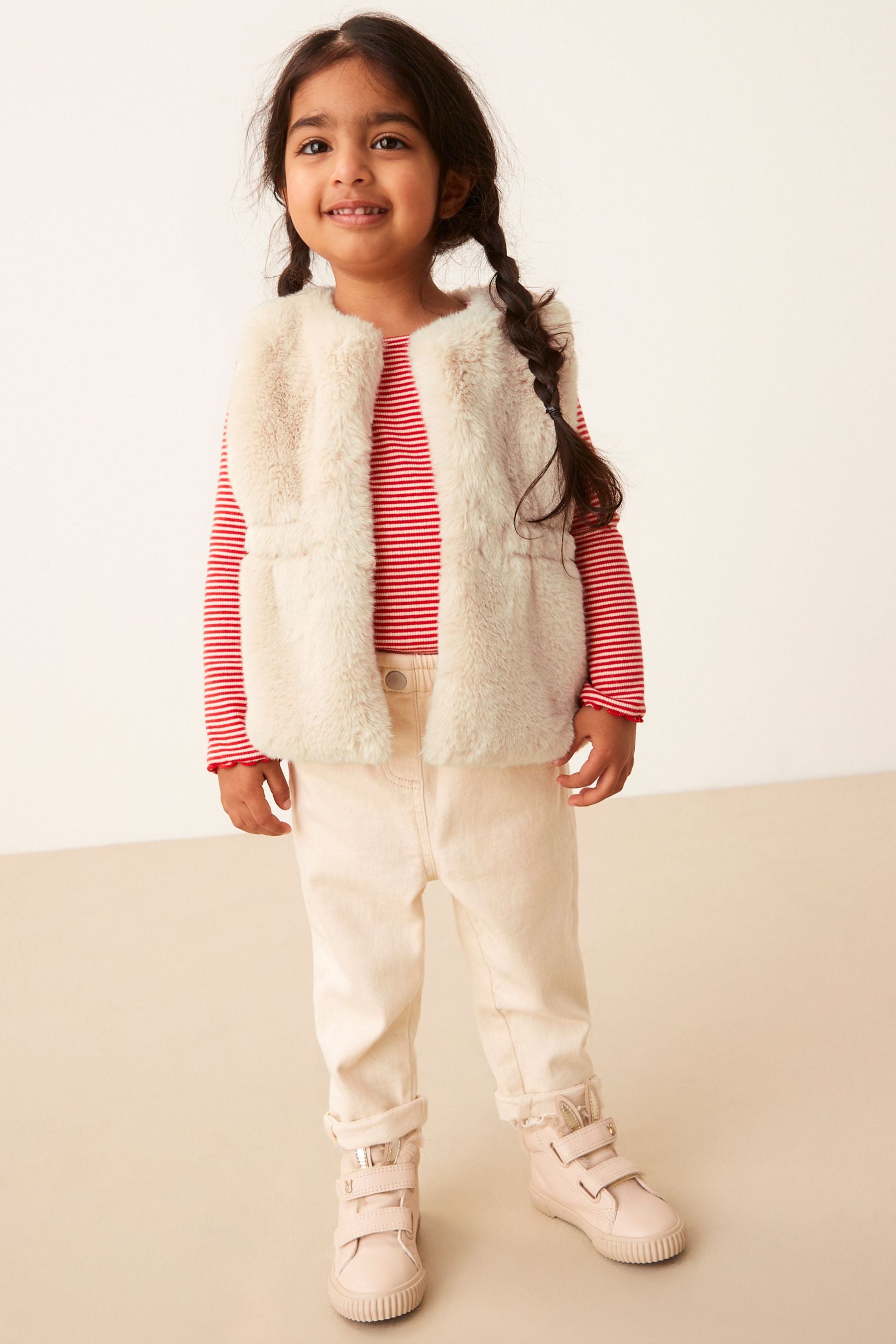 Cream Faux Fur Gilet (3mths-7yrs)