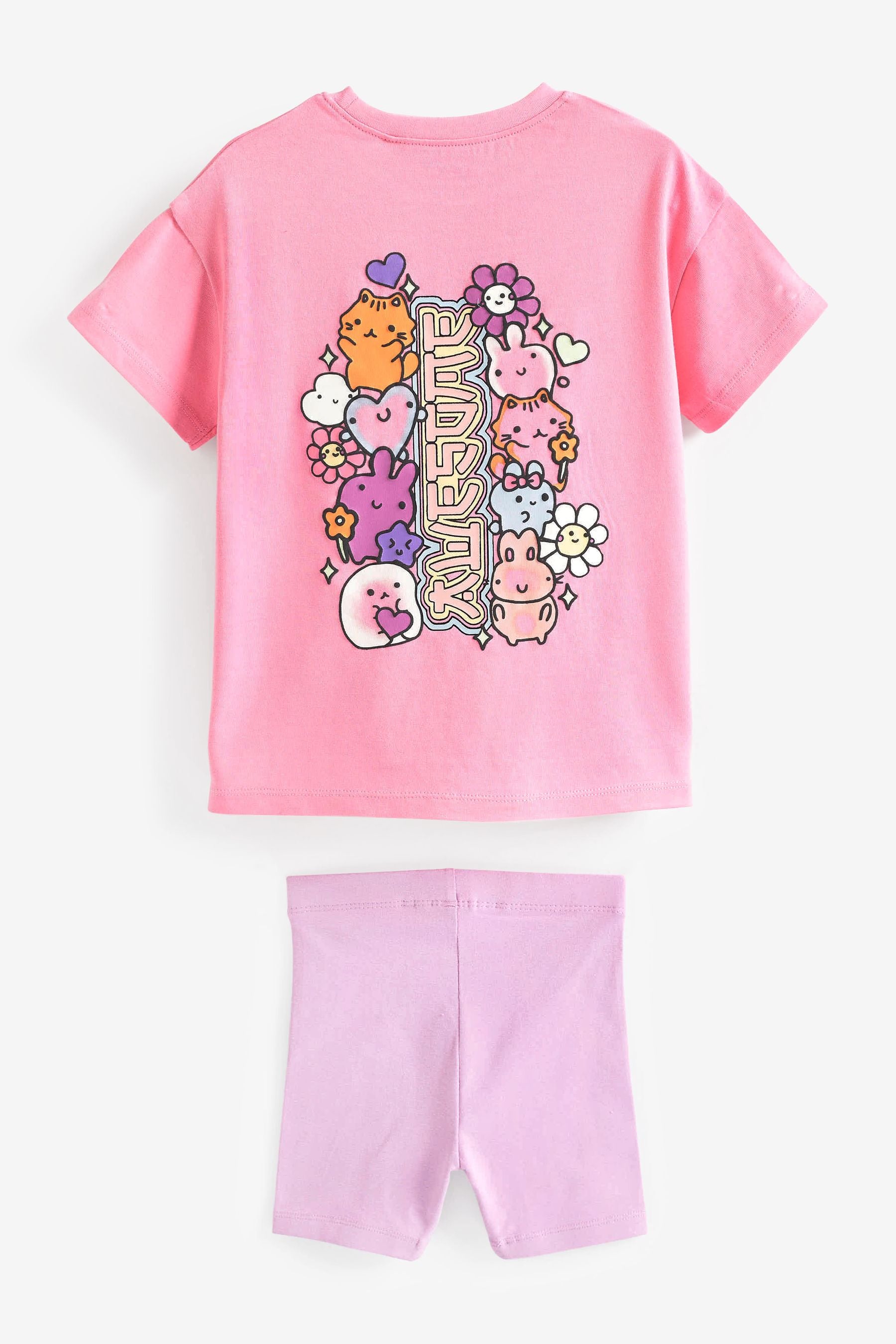 Pink Character T-Shirts and Shorts Set 4 Pack (3mths-7yrs)