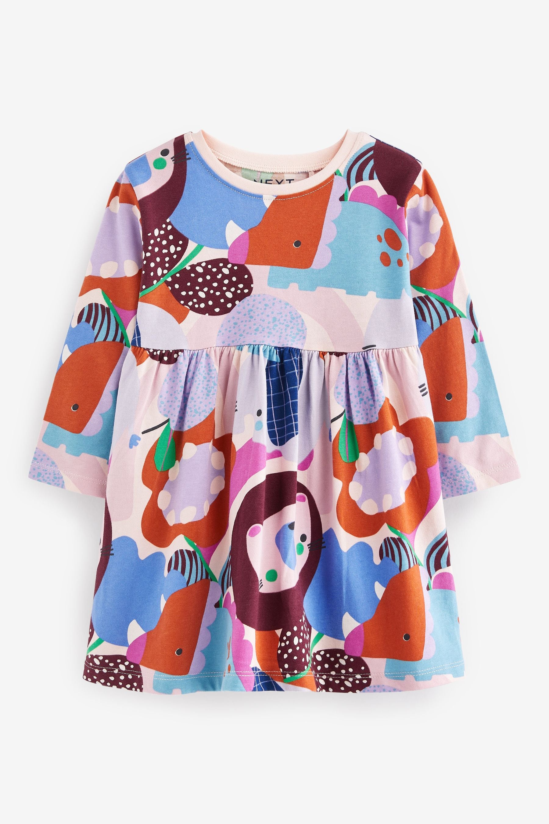 Multicoloured Long Sleeve Jersey Dress (3mths-7yrs)