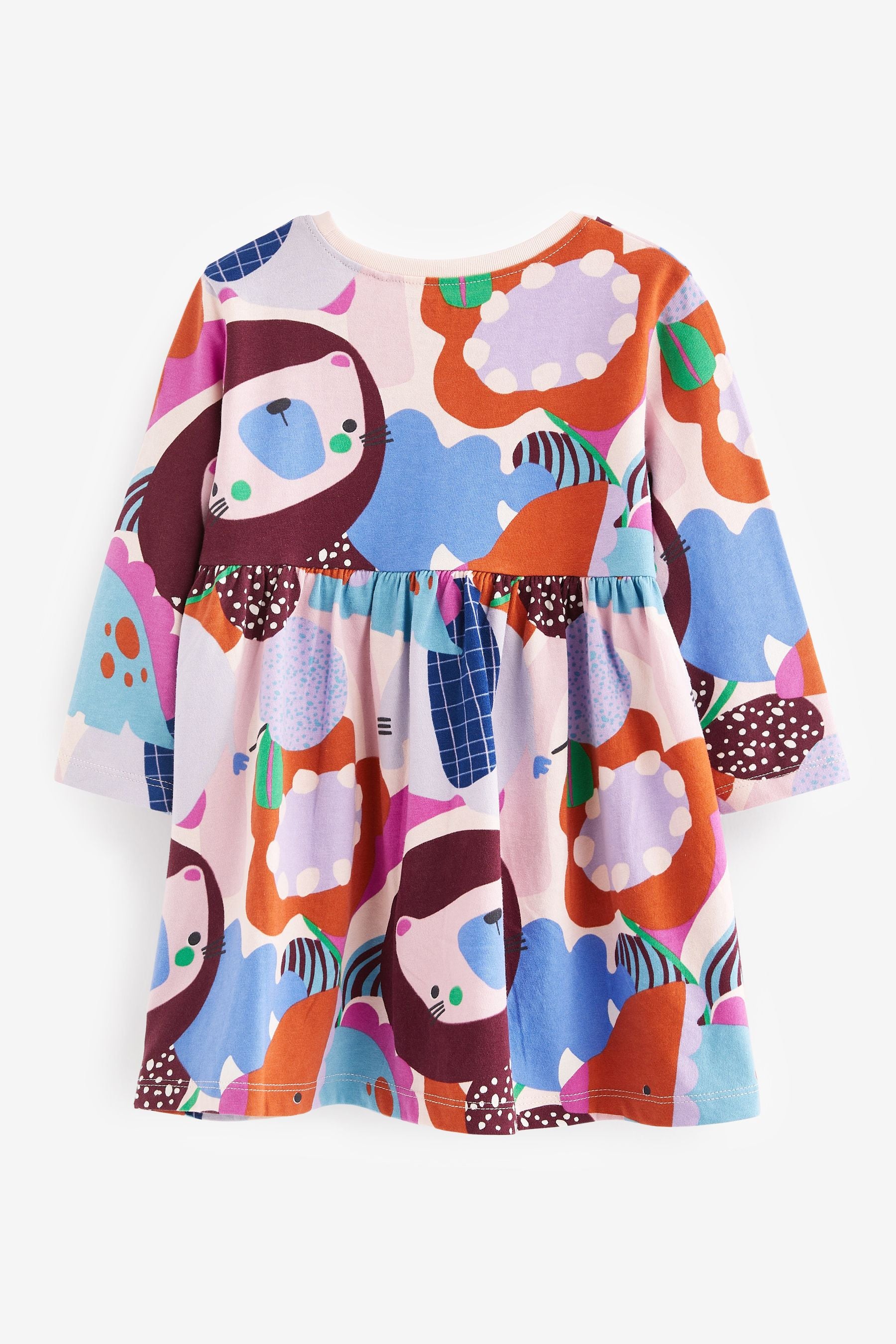 Multicoloured Long Sleeve Jersey Dress (3mths-7yrs)