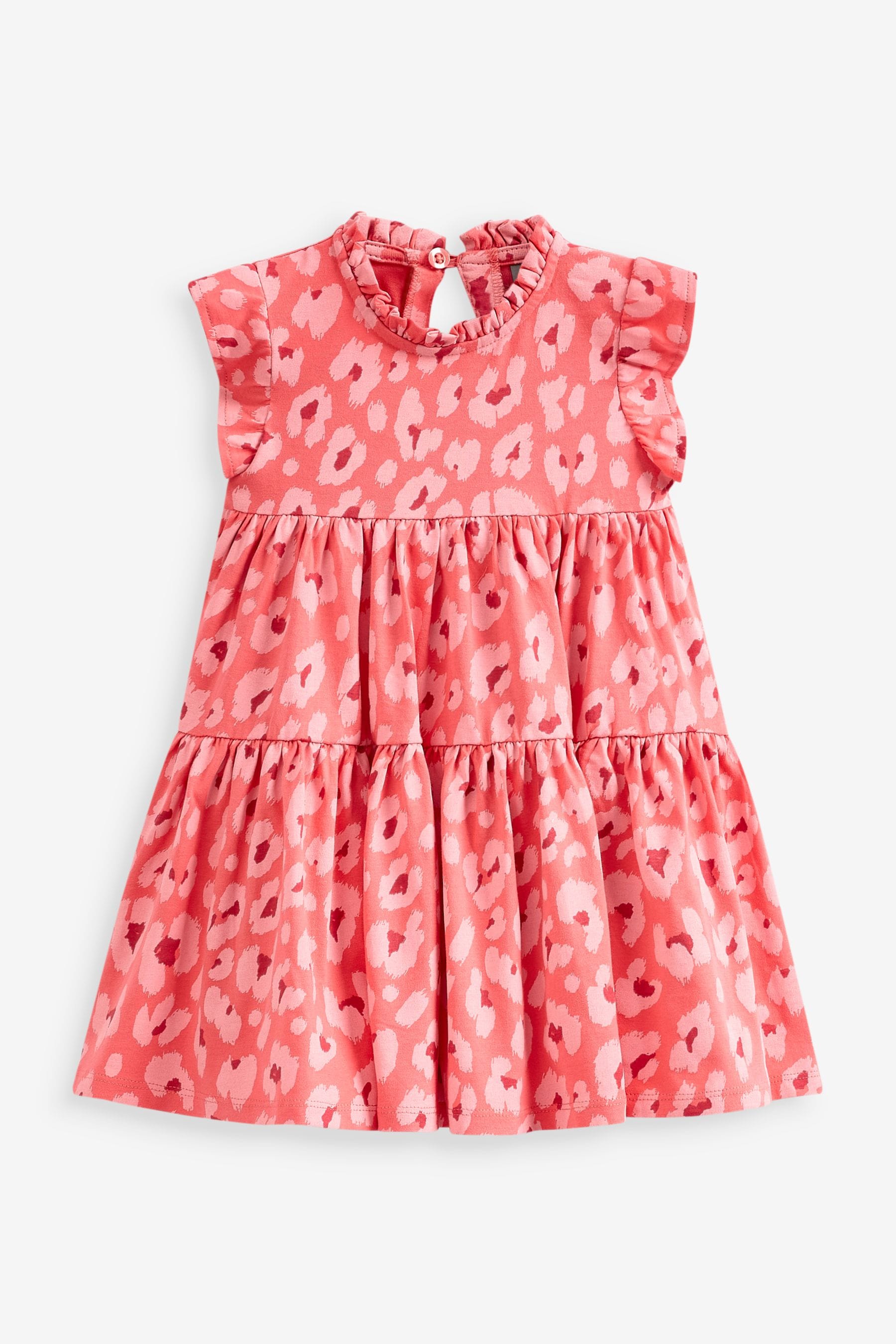 Pink Short Sleeve Tiered Jersey Dress (3mths-7yrs)