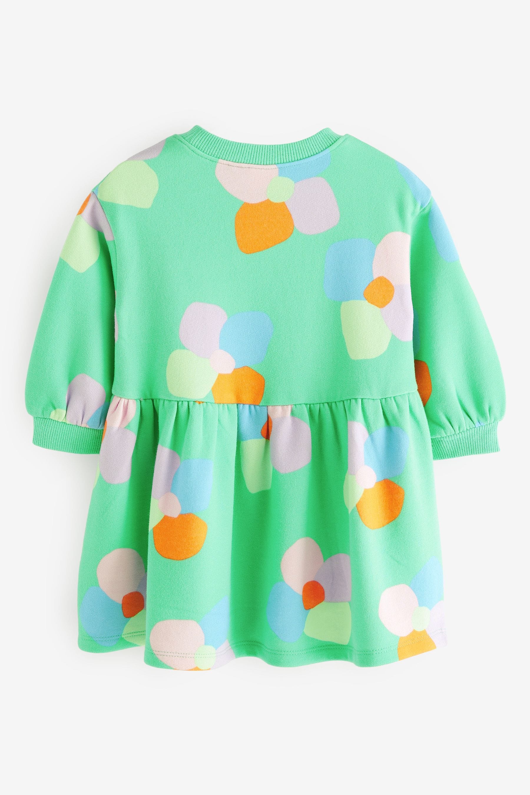 Bright Green Printed Sweat Dress (3mths-7yrs)