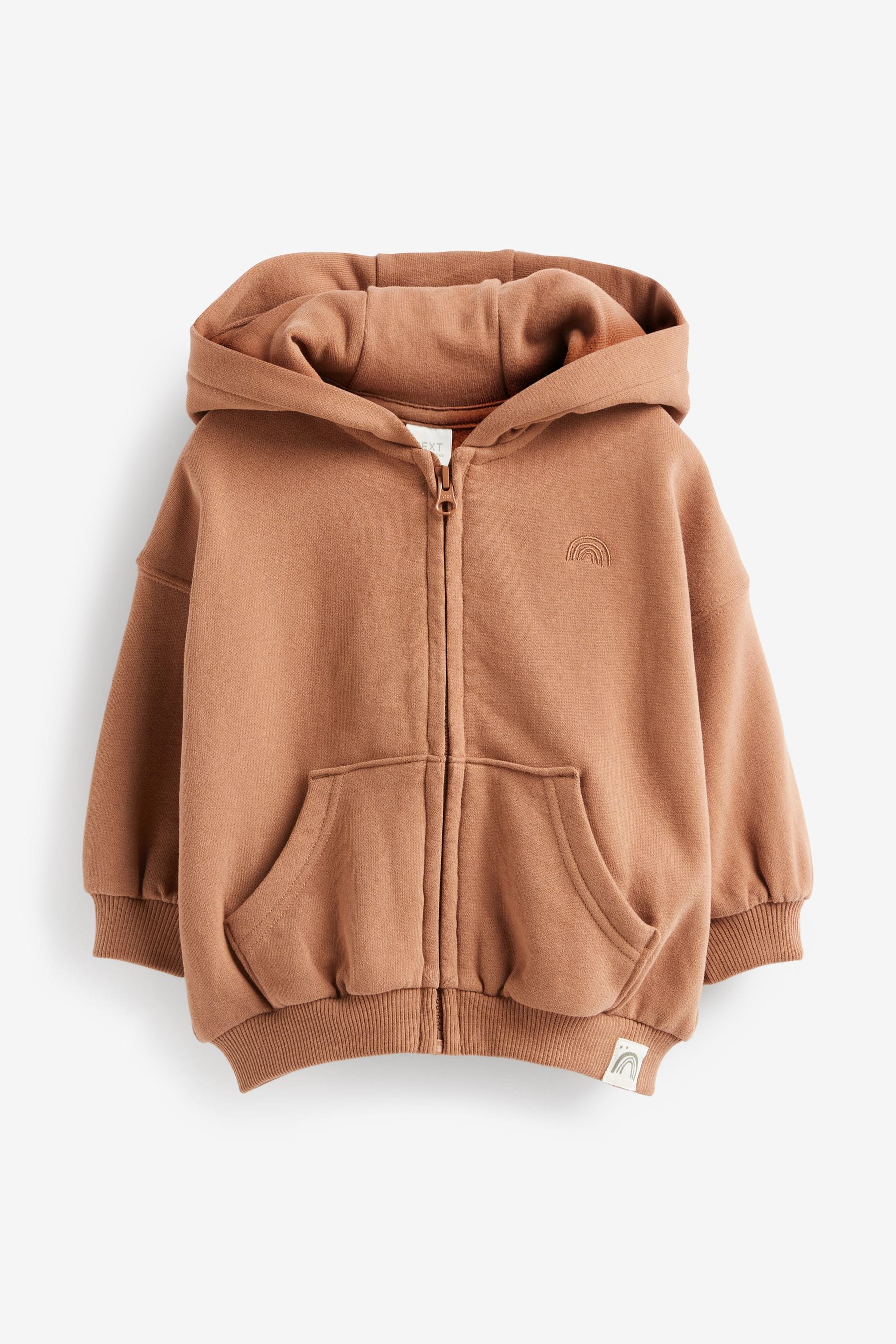 Brown Zip Through Hoodie (3mths-7yrs)