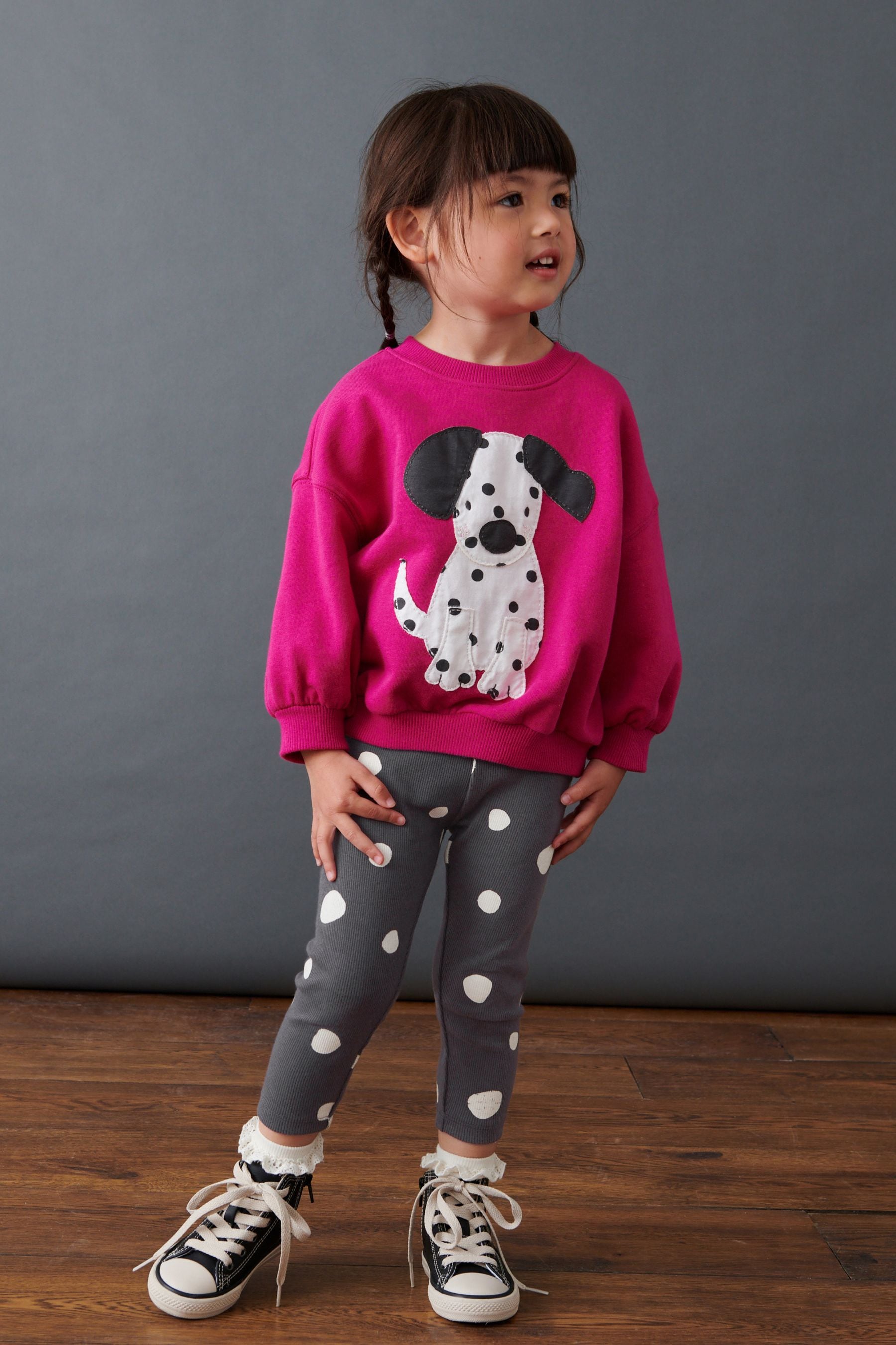 Pink Dog Character Sweat and Leggings Set (3mths-7yrs)