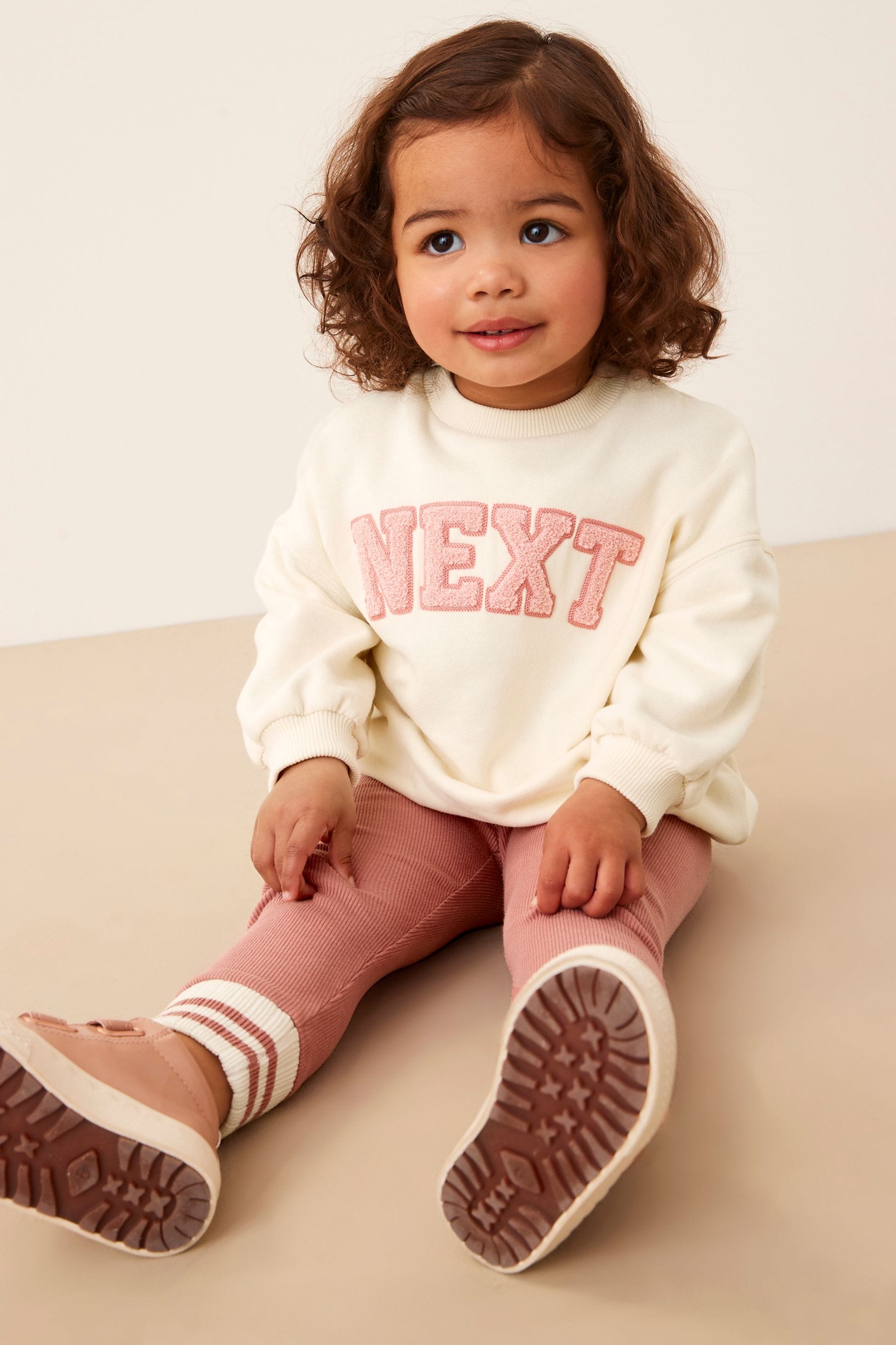 Cream Logo Varsity Sweat & Legging Set (3mths-7yrs)