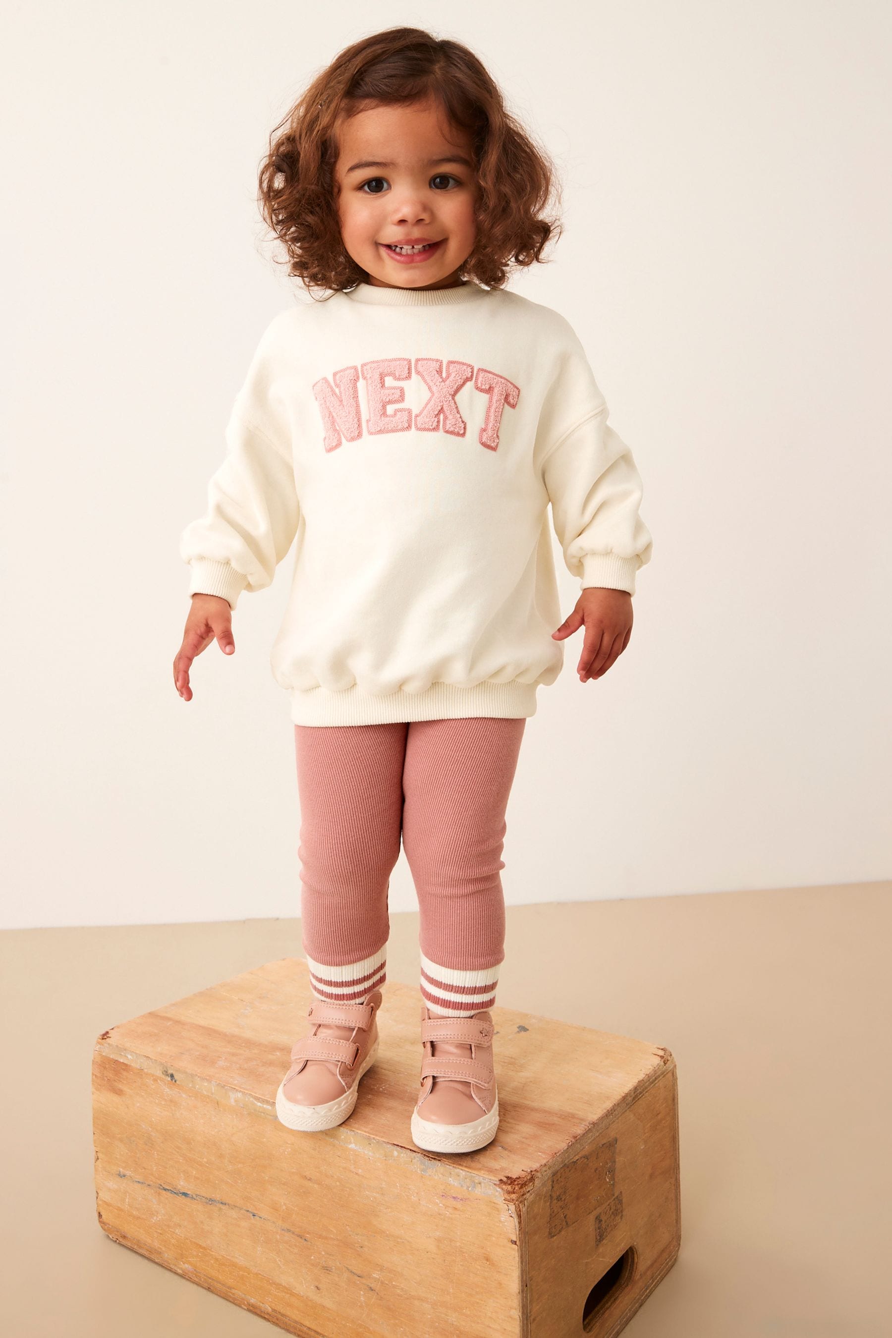 Cream Logo Varsity Sweat & Legging Set (3mths-7yrs)