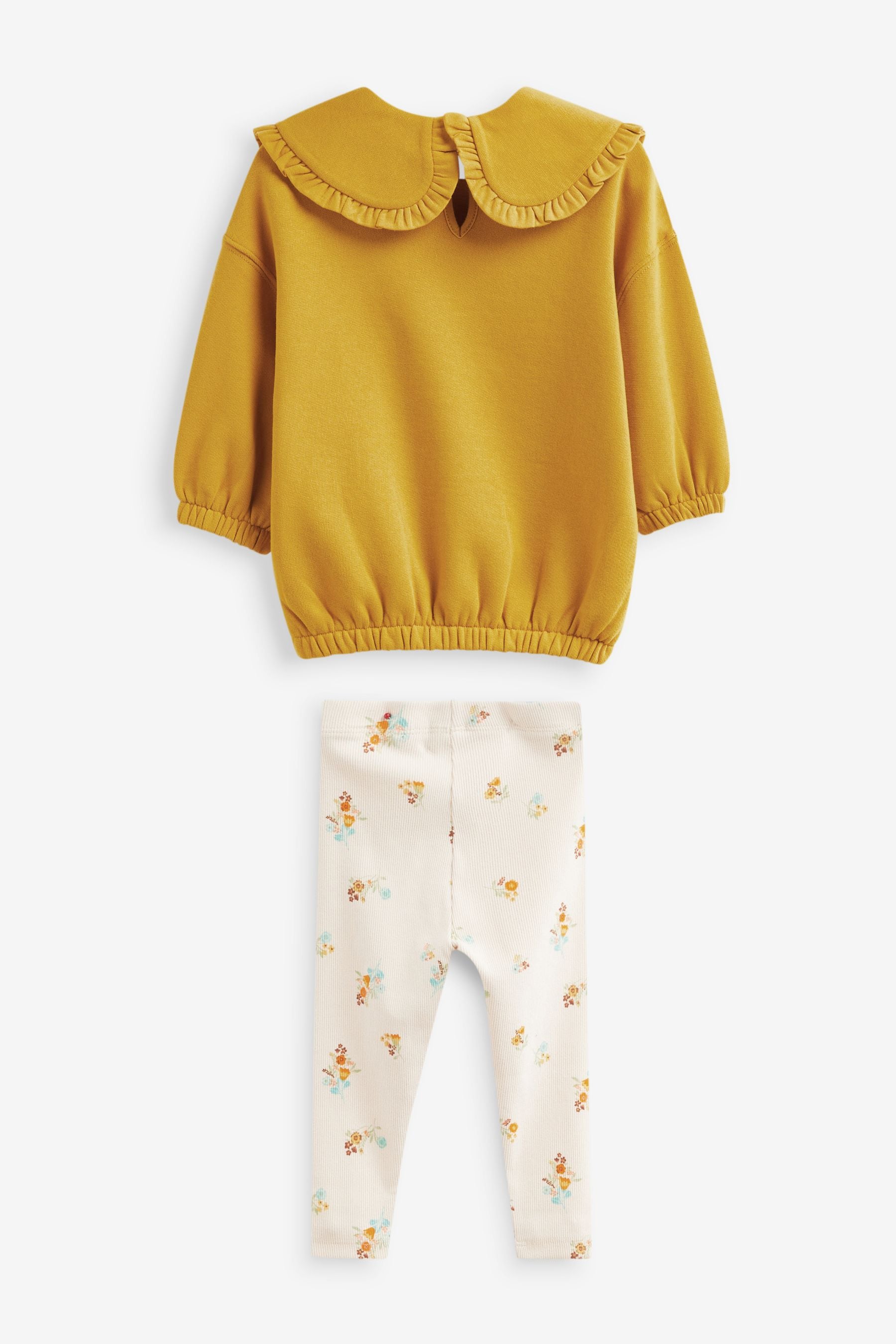 Yellow Floral Collared Sweatshirt and Leggings Set (3mths-7yrs)