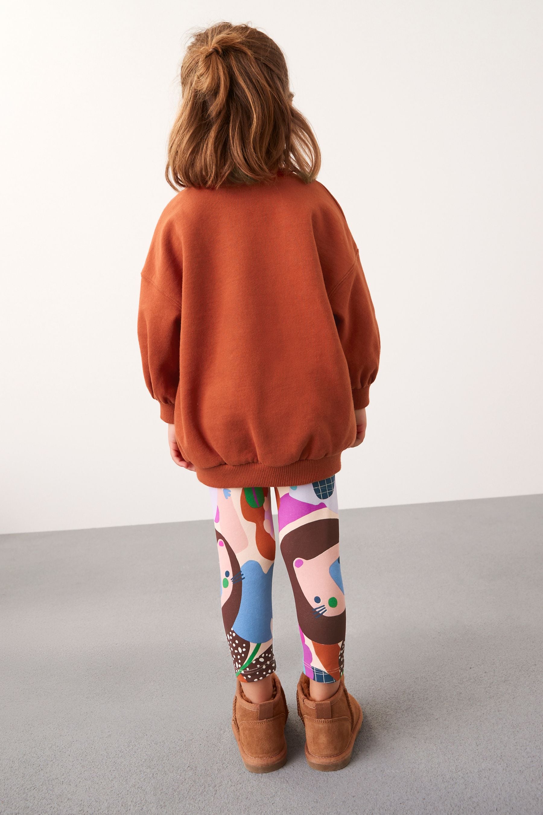 Rust Brown Flower Character Sweat and Leggings Set (3mths-7yrs)