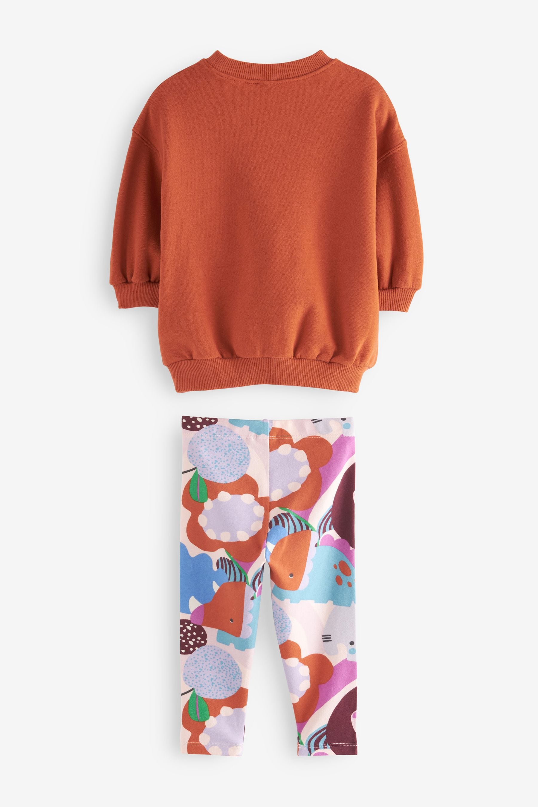 Rust Brown Flower Character Sweat and Leggings Set (3mths-7yrs)