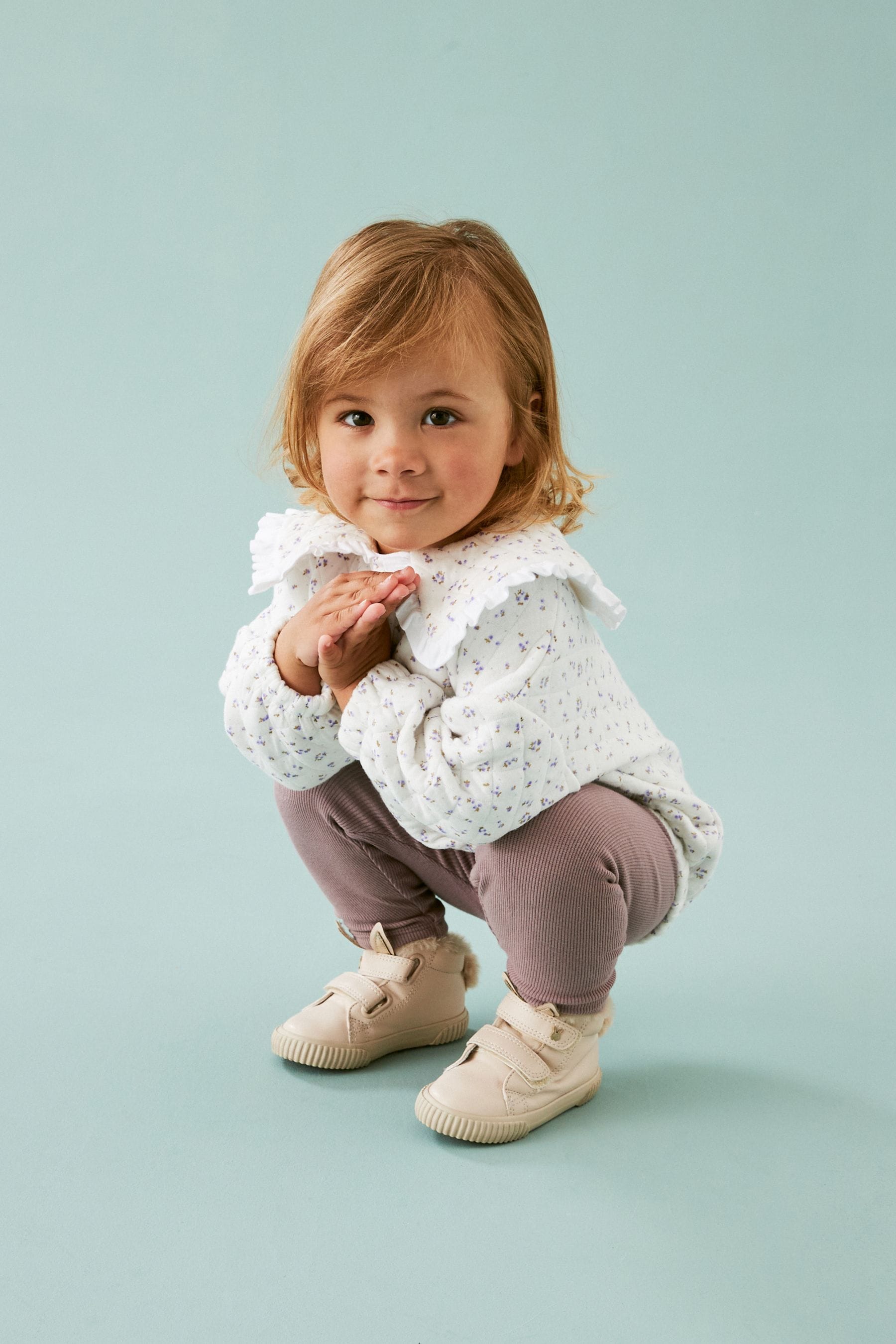 Lilac Purple Quilted Collared Sweatshirt and Leggings Set (3mths-7yrs)