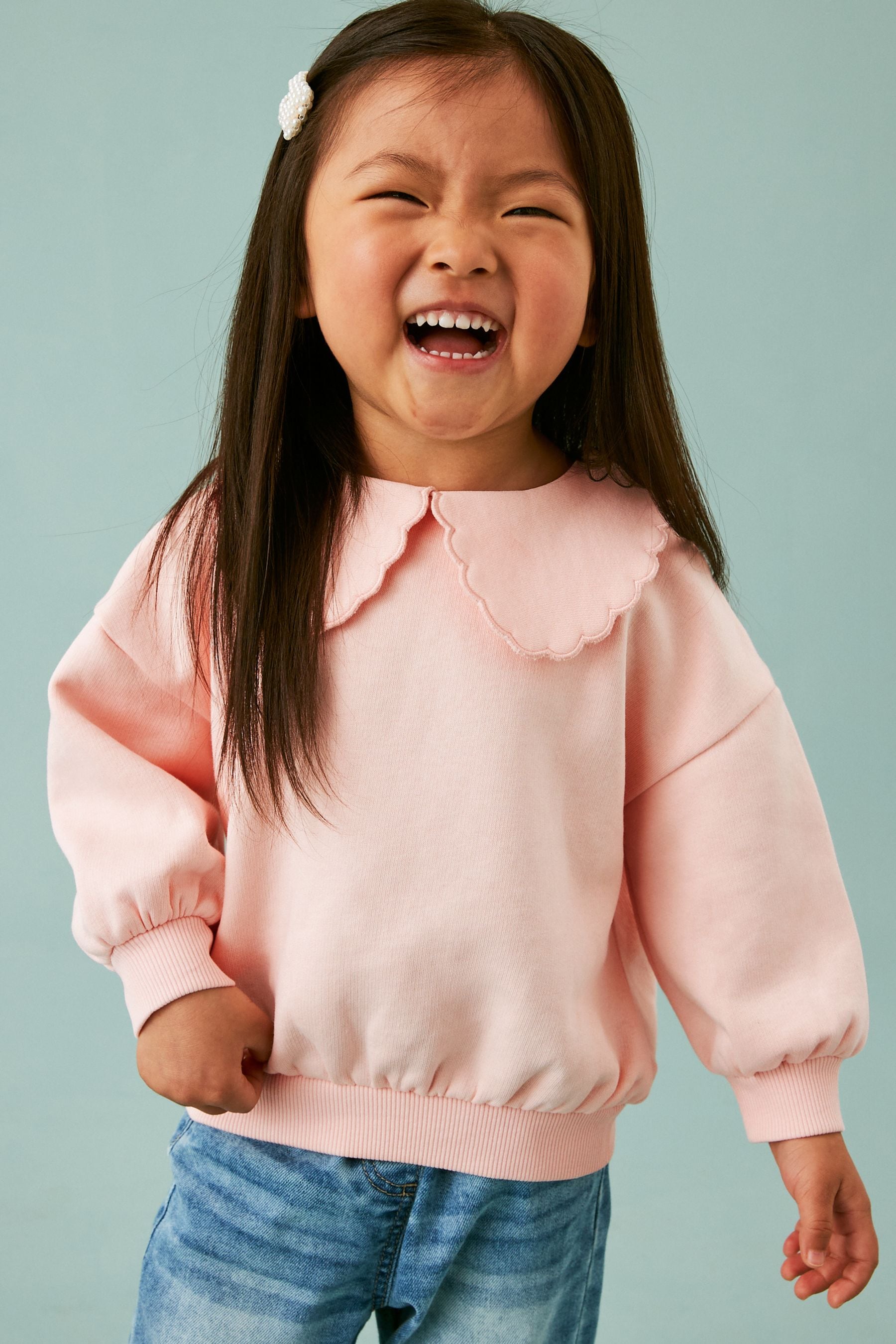 Pink Collared Sweatshirt (3mths-7yrs)