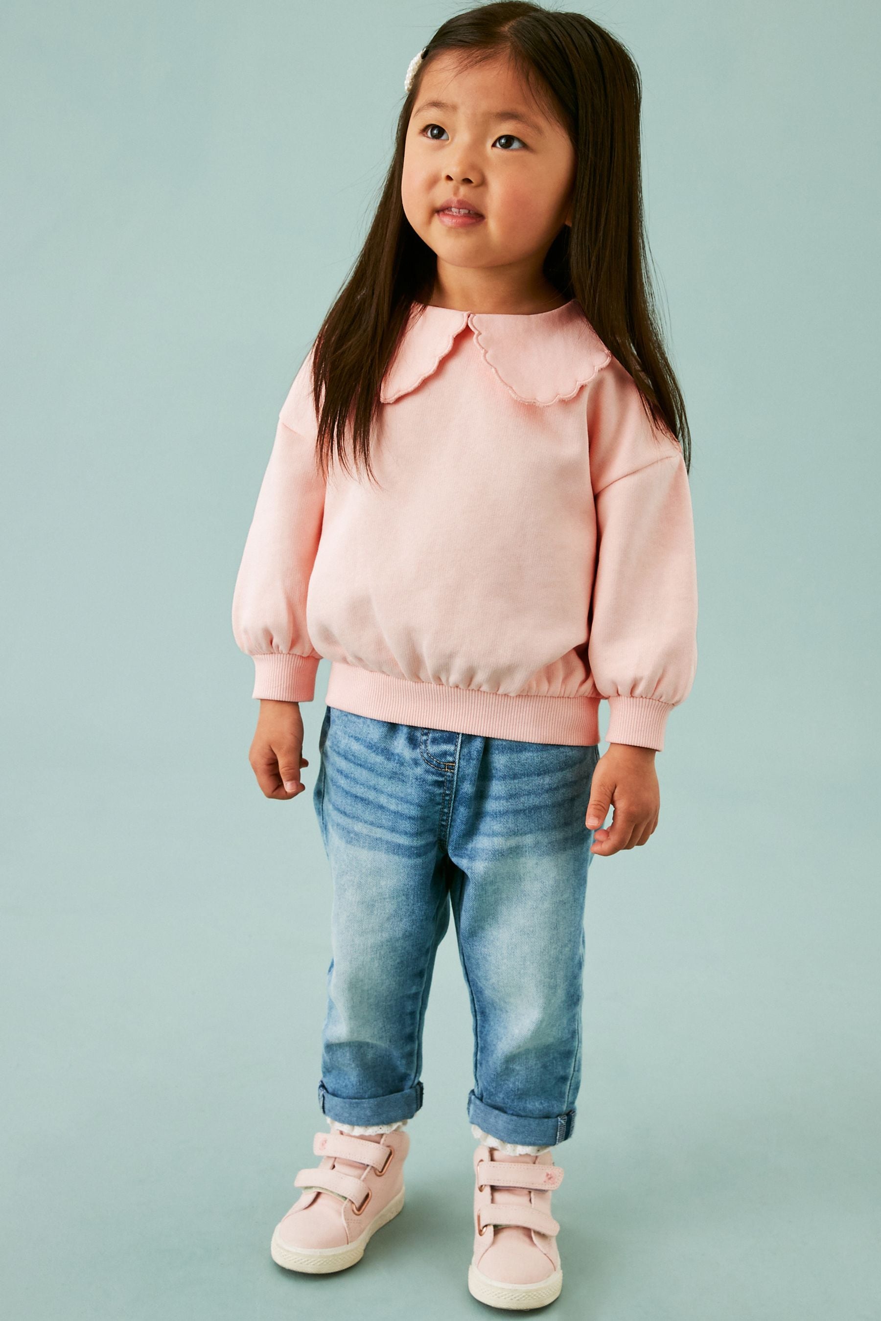 Pink Collared Sweatshirt (3mths-7yrs)