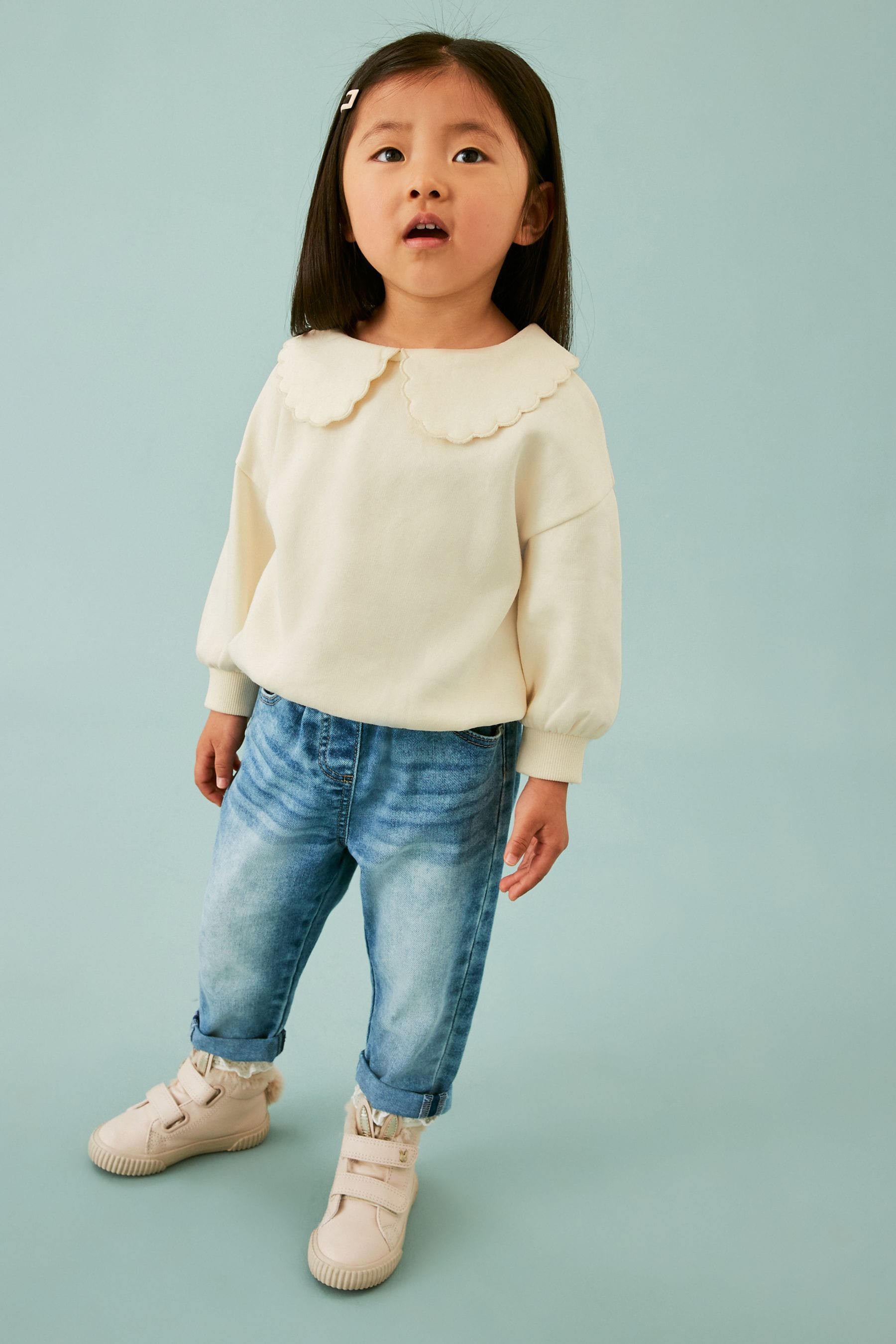 Cream Collared Sweatshirt (3mths-7yrs)