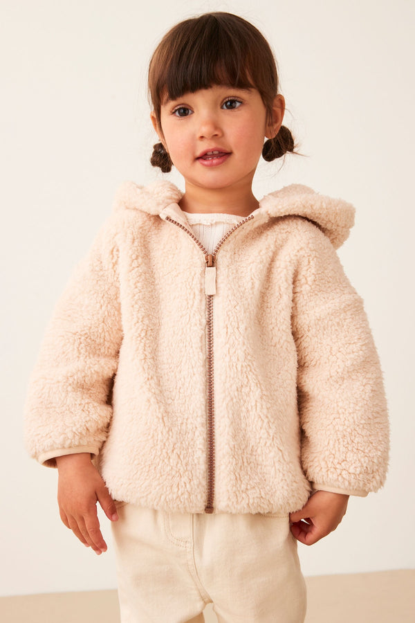 Cream Teddy Borg Fleece Zip Through Jacket (3mths-7yrs)