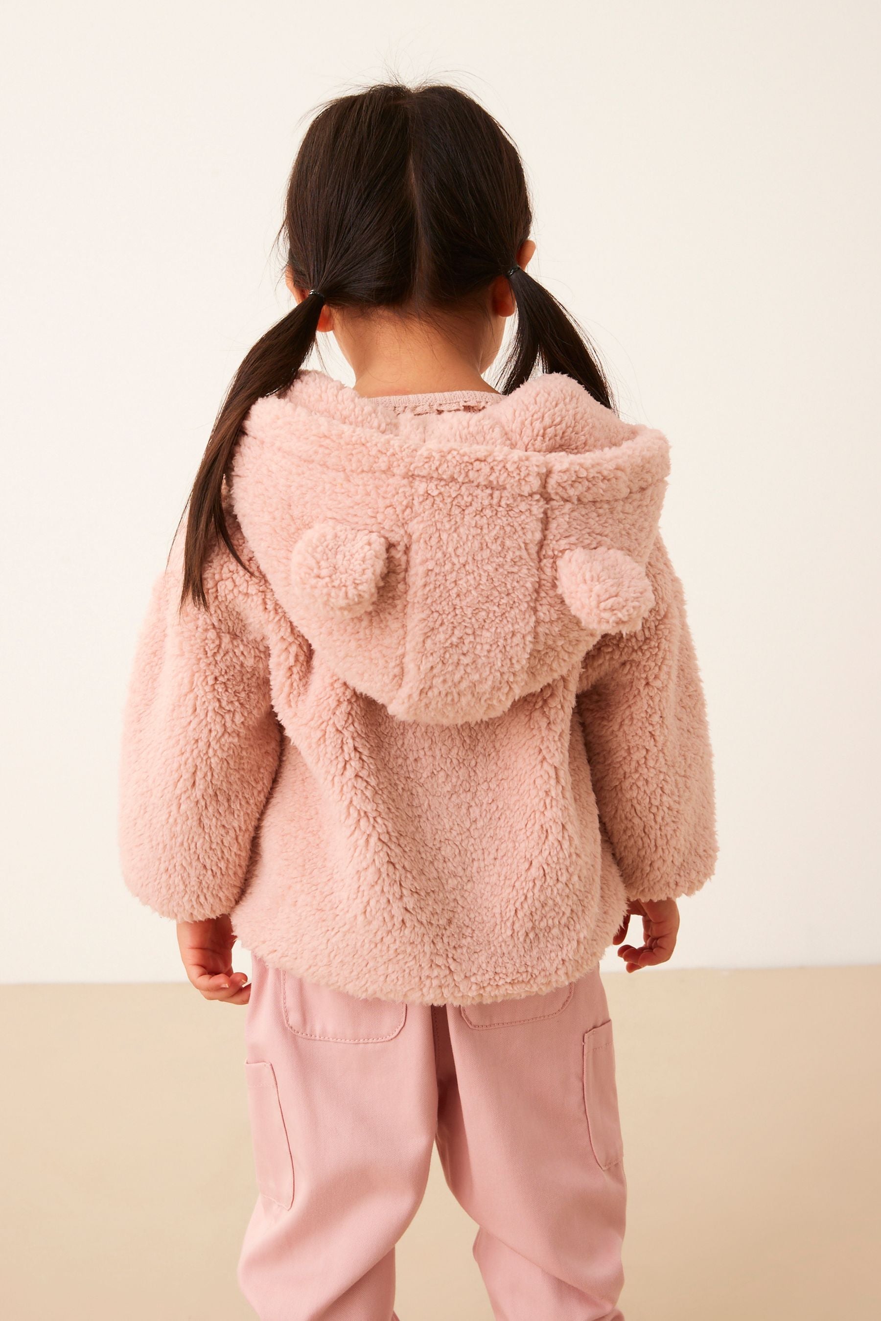 Pink Teddy Borg Fleece Zip Through Jacket (3mths-7yrs)