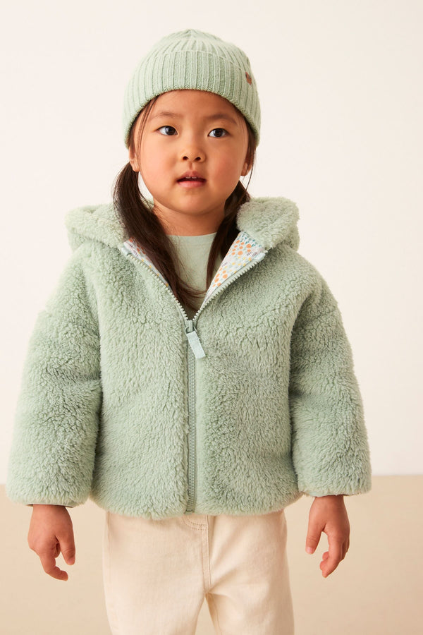 Green Teddy Borg Fleece Zip Through Jacket (3mths-7yrs)